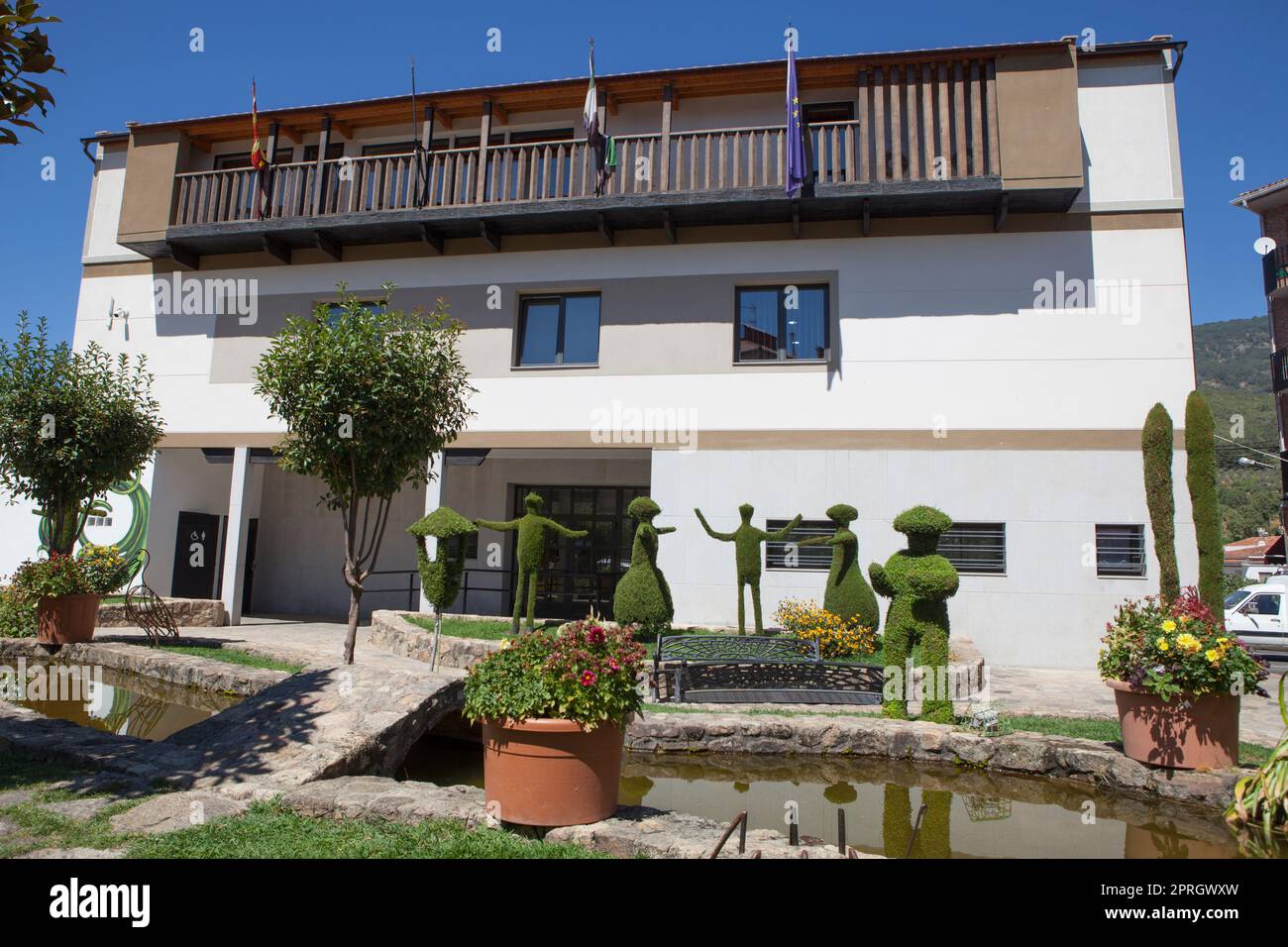 Town Hall gardens at Losar de la Vera, Spain Stock Photo Alamy