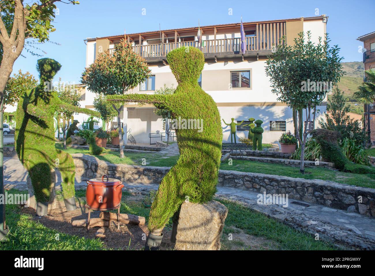 Town Hall gardens at Losar de la Vera, Spain Stock Photo Alamy