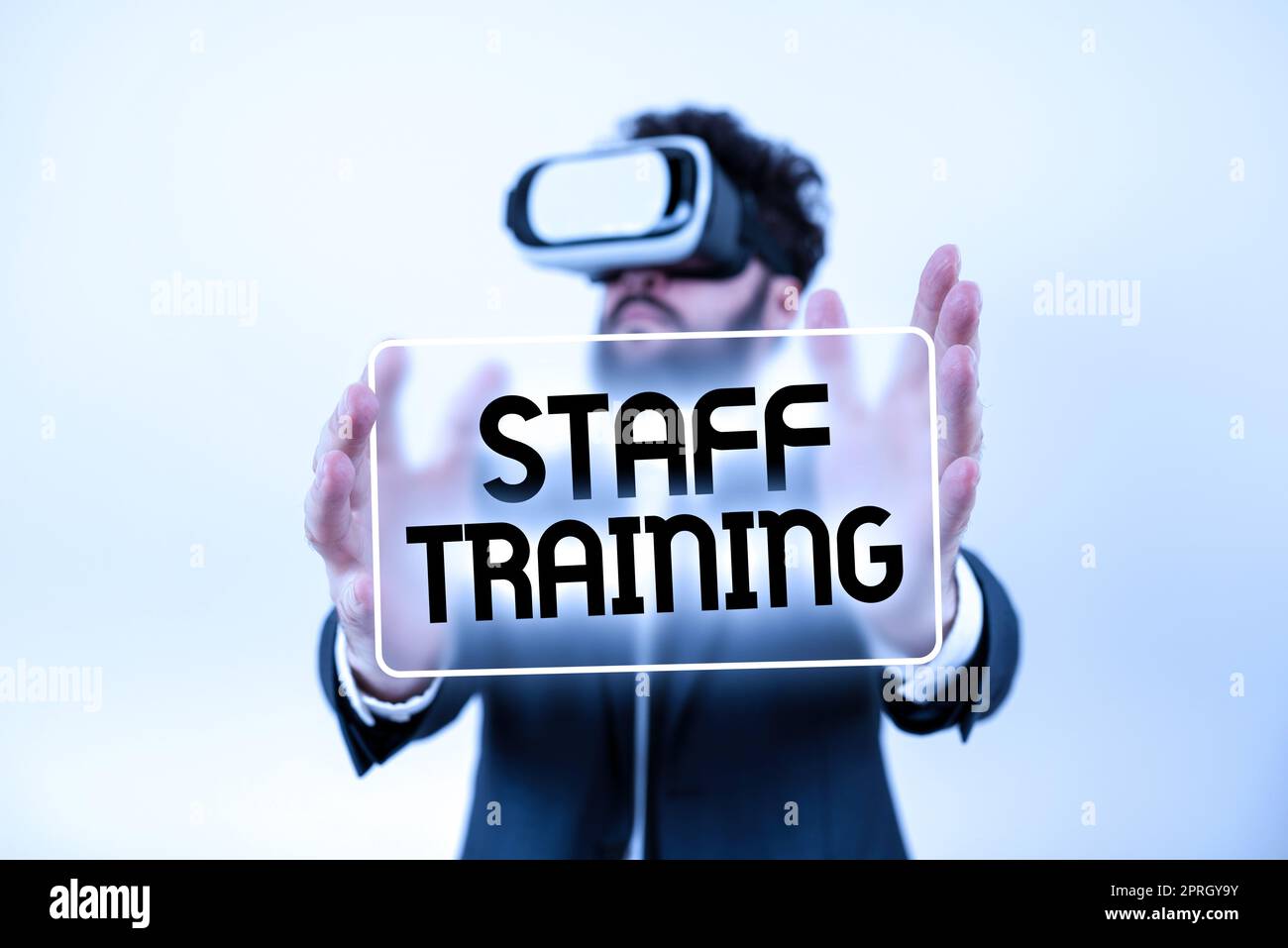 Inspiration showing sign Staff TrainingA program that helps employees to learn specific knowledge. Concept meaning A program that helps employees to learn specific knowledge Stock Photo
