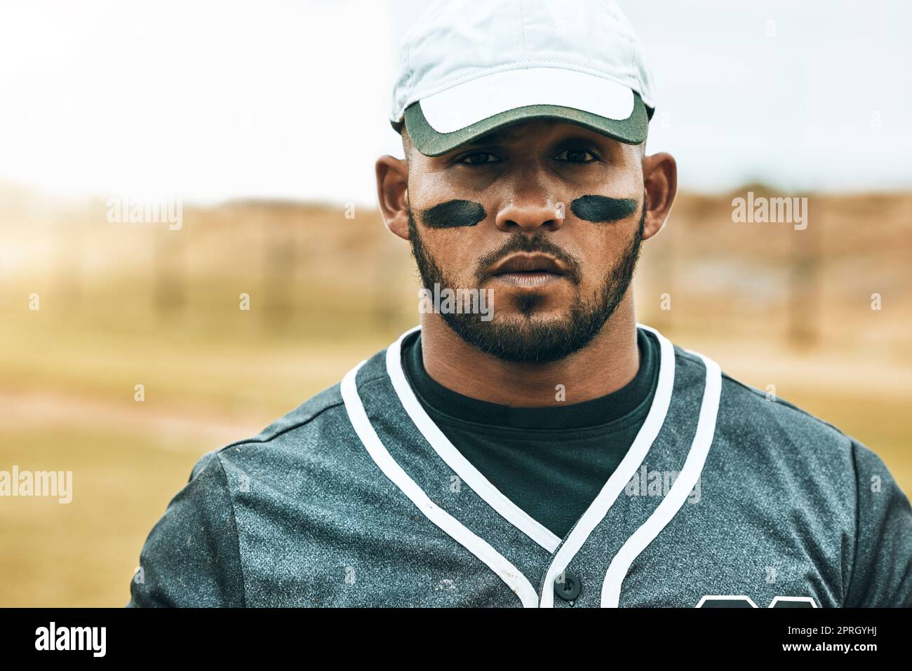 Photo of Baseball Player Wearing Eyeblack Stock Photo - Alamy