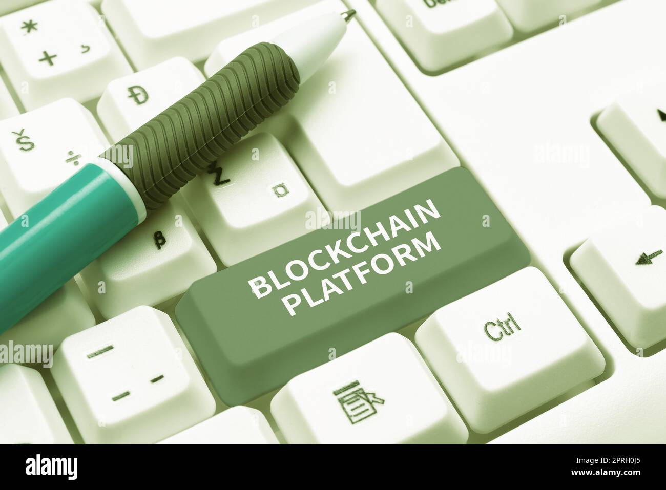 Conceptual caption Blockchain Platform. Conceptual photo Cryptocurrency digital exchanging on virtual space Sticky Notes With Important Ideas Clipped On Notebook On Desk With Pen. Stock Photo