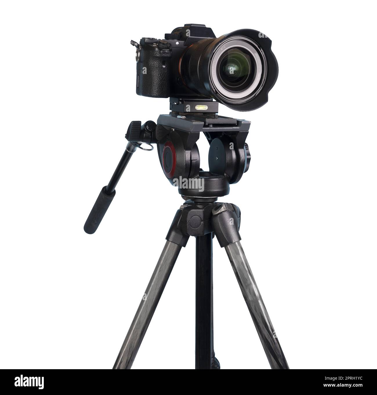 a mirrorless camera on the tripod on a transparent background Stock