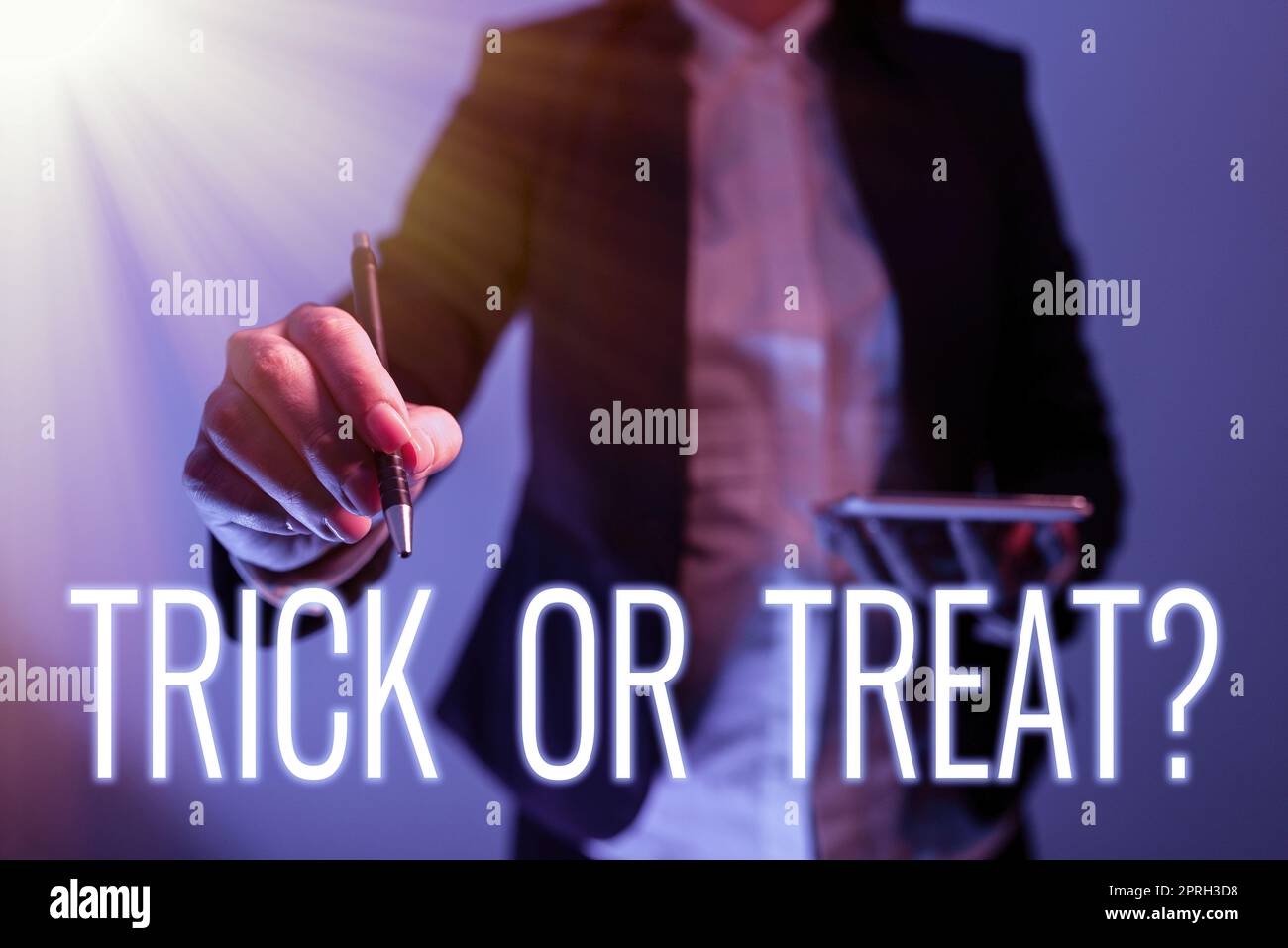 Hand writing sign Trick Or Treat. Word Written on Halloween tradition ...