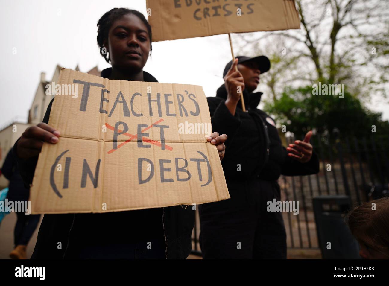 Teachers on the picket line outside Bristol Cathedral School, College