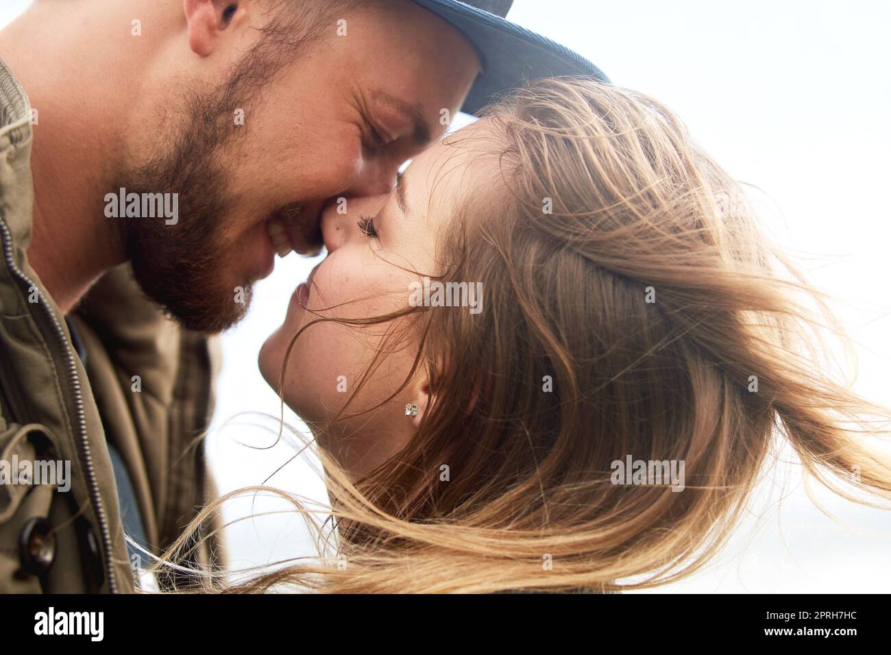 Young and in love. an affectionate young couple spending time together outdoors. Stock Photo