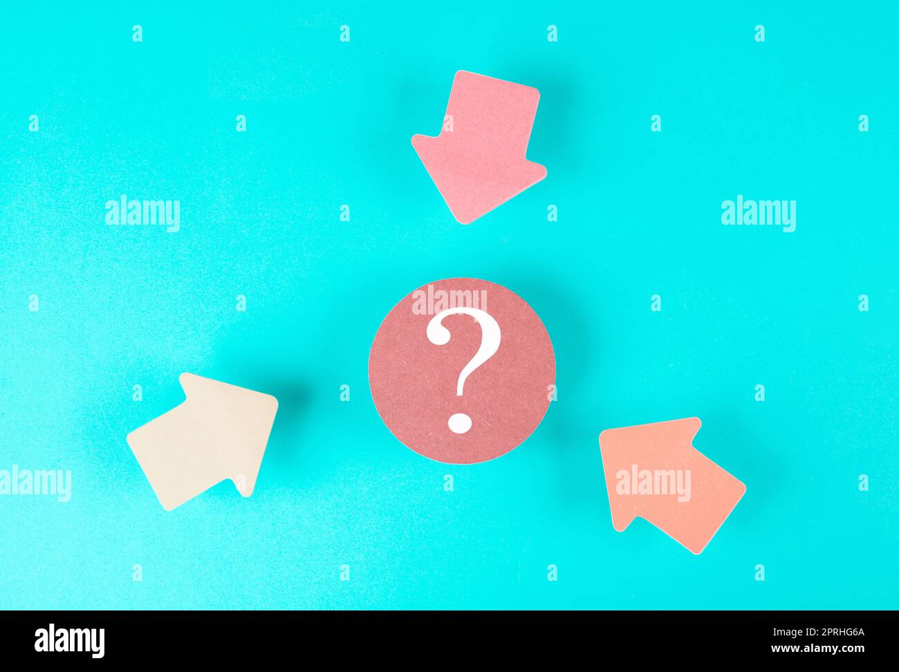 Arrows pointing to a question mark in the middle looking for an answer ...