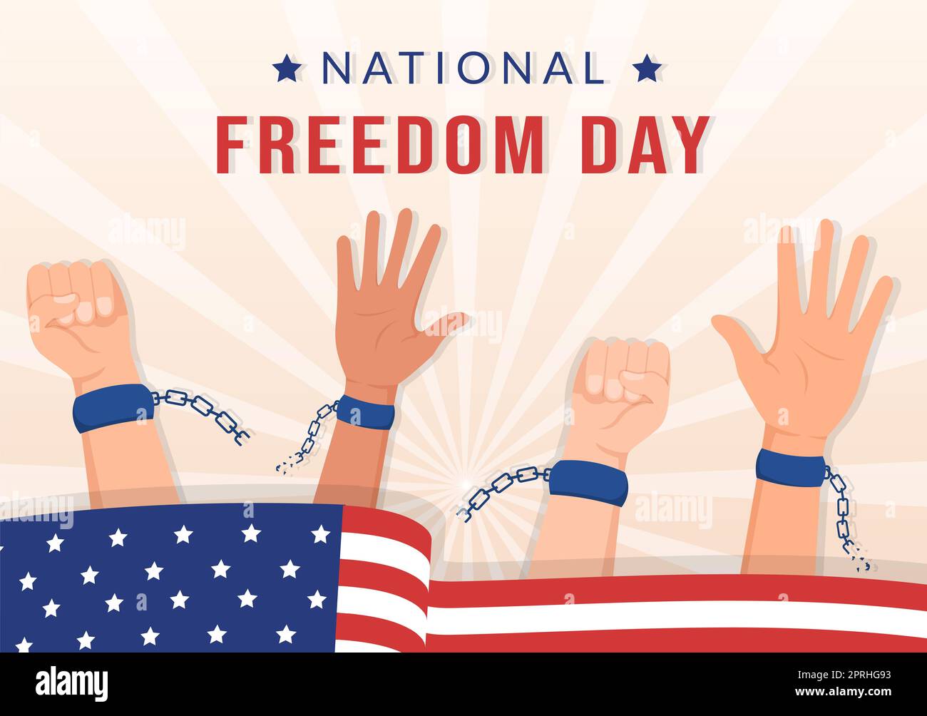 National Freedom Day Template Hand Drawn Cartoon Flat Illustration with ...
