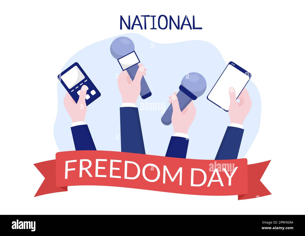 National Freedom Day Template Hand Drawn Cartoon Flat Illustration with ...