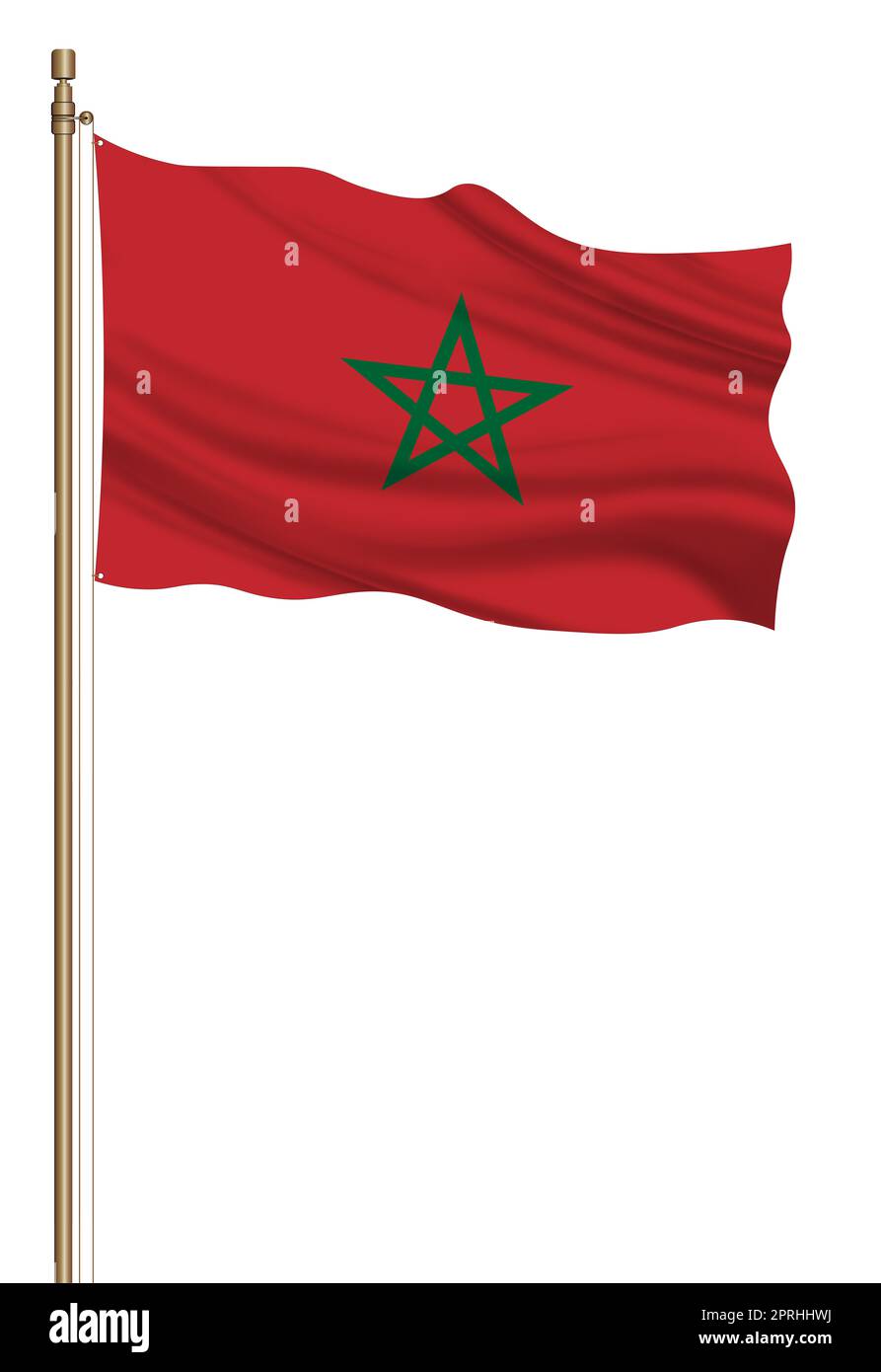 3D Flag of Morocco on a pillar Stock Photo - Alamy