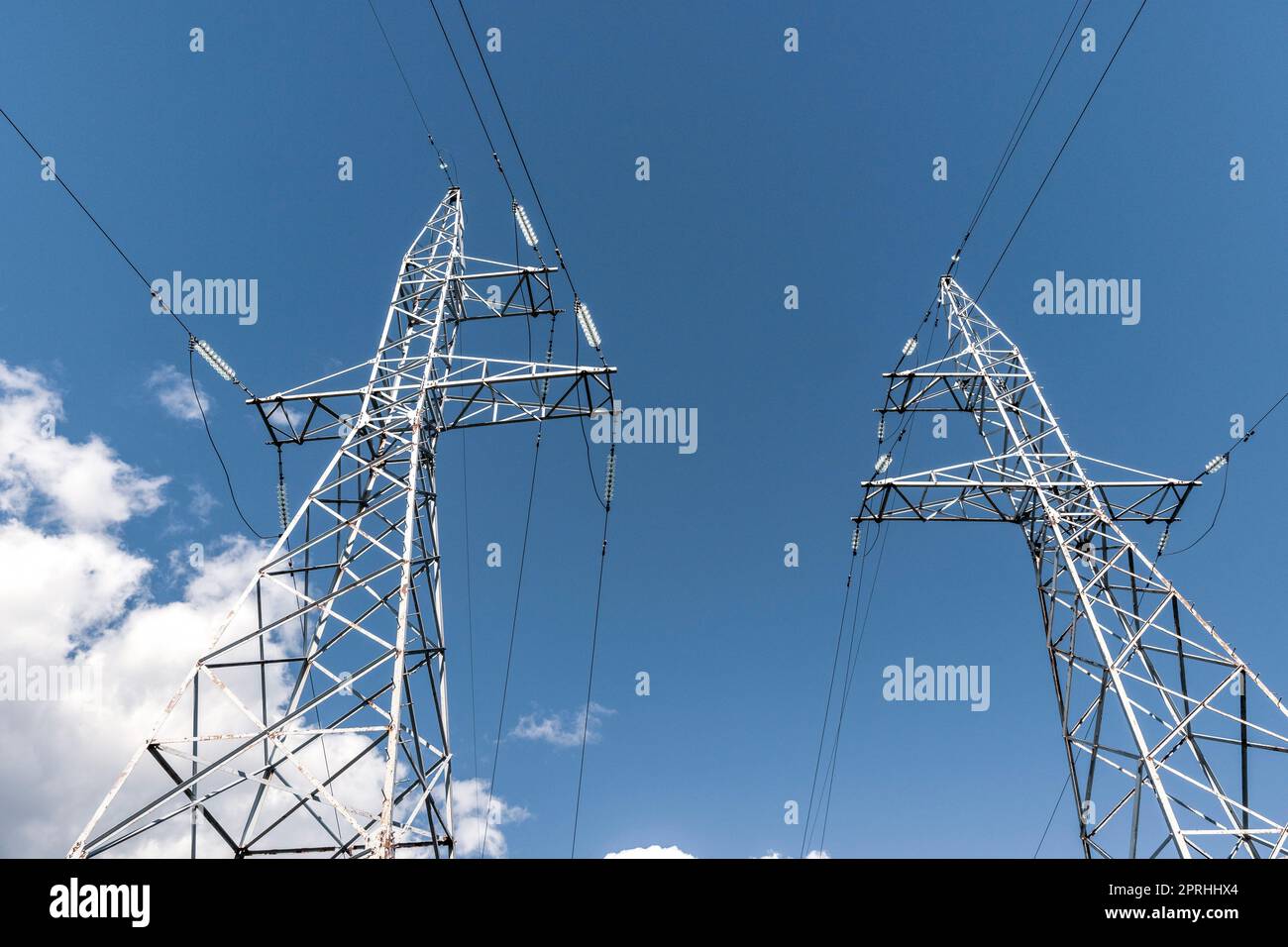 Electricity transmission power lines (High voltage towers). High