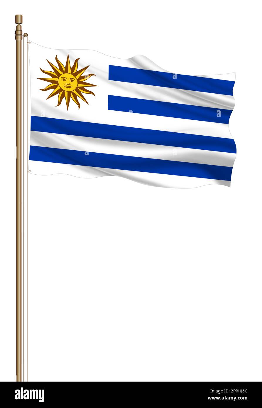 Premium Vector  Flag of uruguay with soccer ball as a background