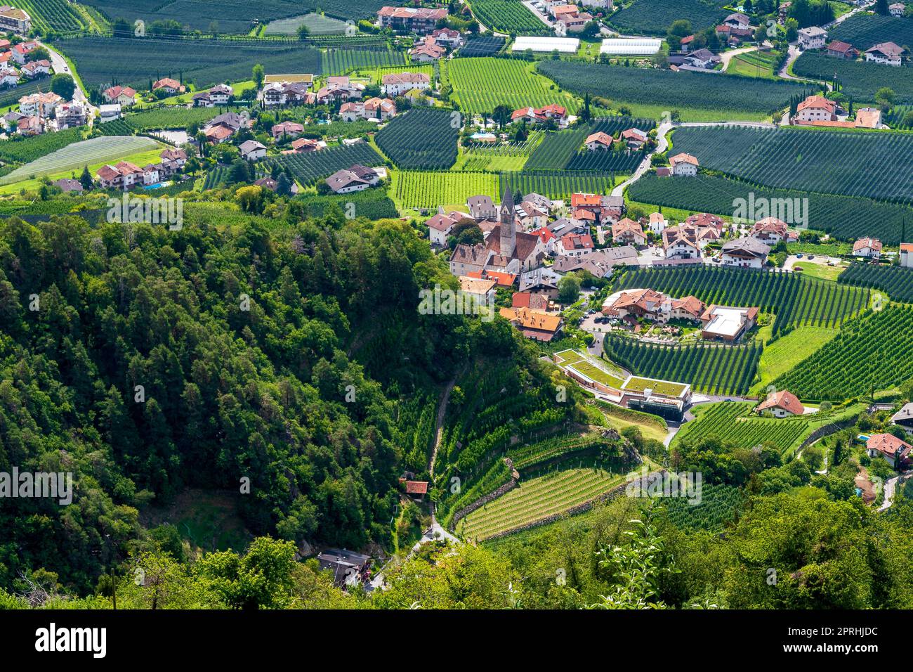 Village of Algund (Lagundo) in South Tyrol in northern Italy Stock Photo