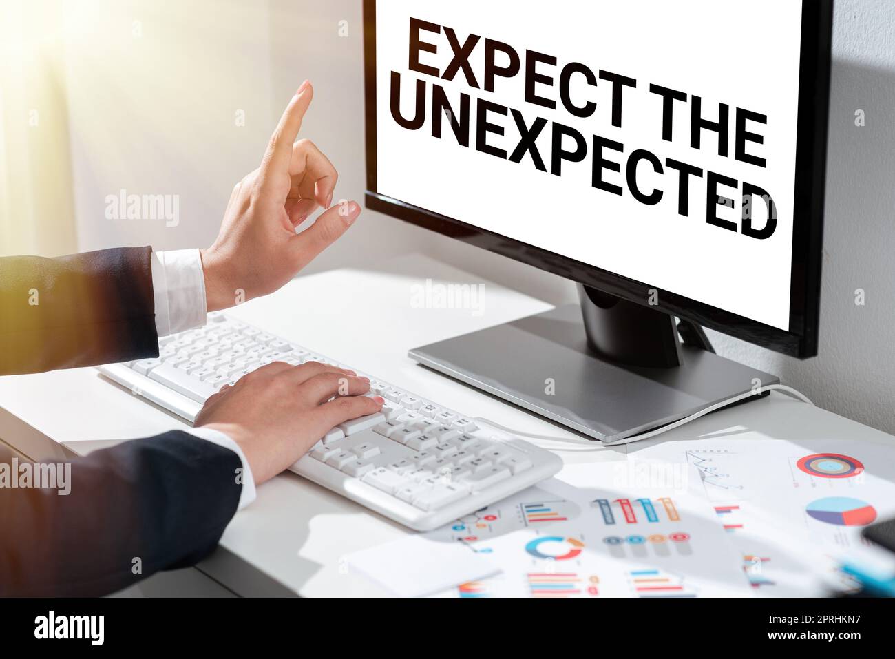 Inspiration showing sign Expect The Unexpected, Business idea Anything can Happen Consider all Possible Events Stock Photo