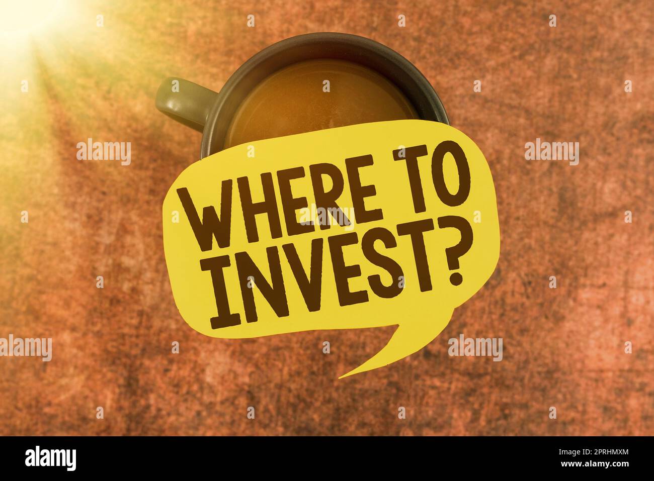 Writing displaying text Where To Invest questionasking someone about