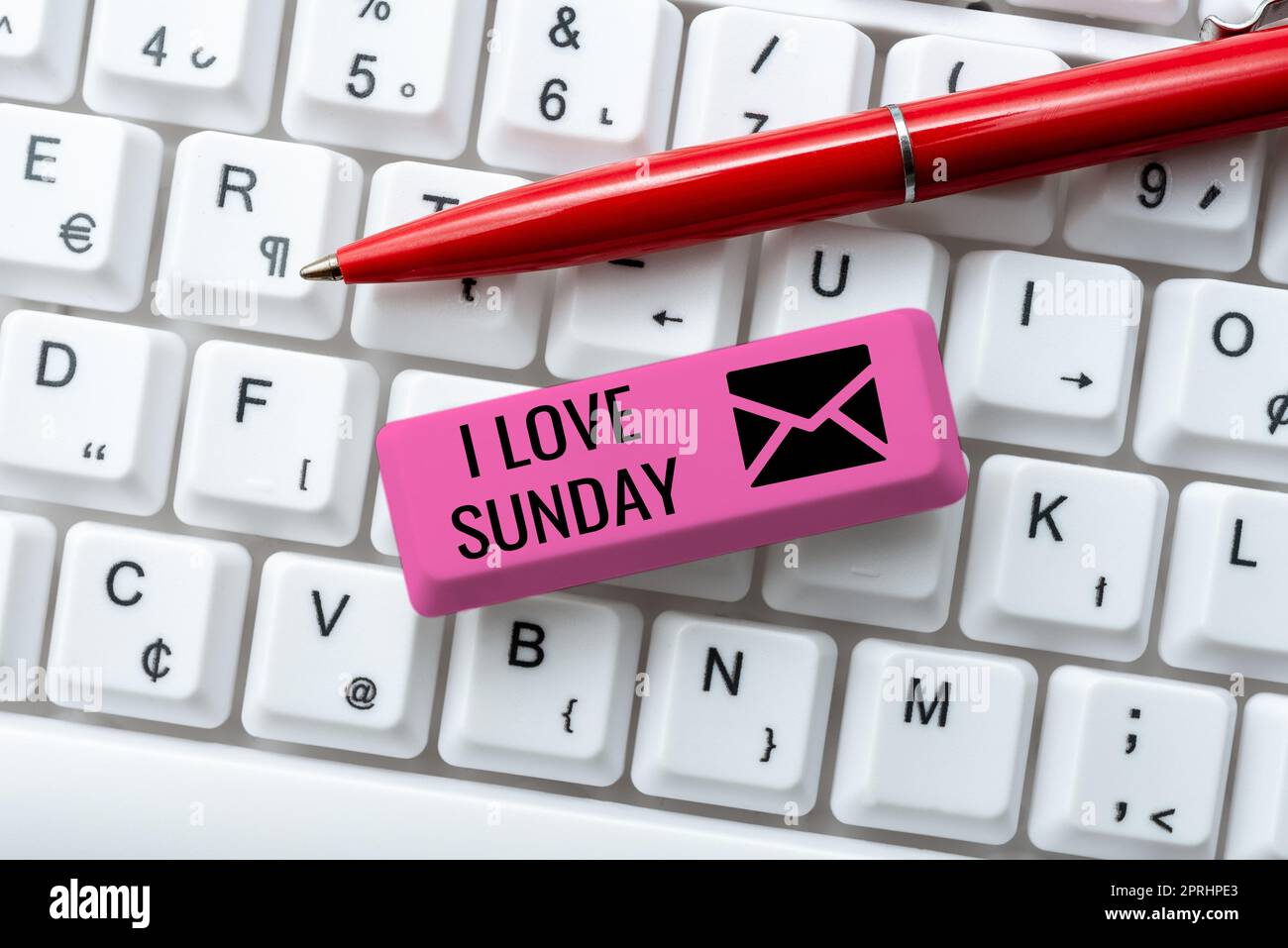 Conceptual display I Love Sunday. Concept meaning To have affection for the weekend happy excited relax Stock Photo