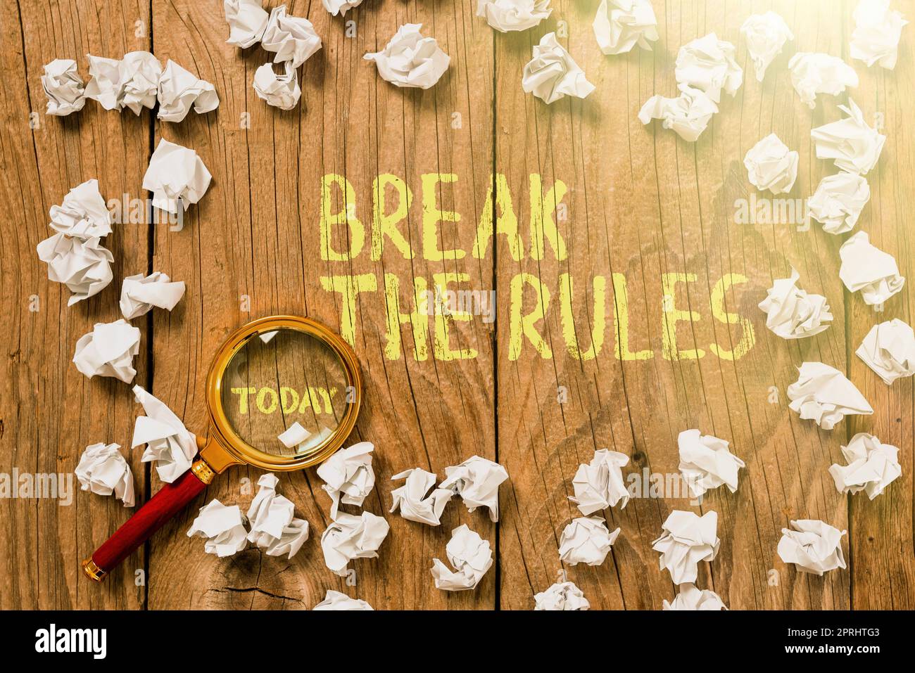Handwriting text Break The RulesTo do something against formal rules and restrictions. Business idea To do something against formal rules and restrictions Stock Photo