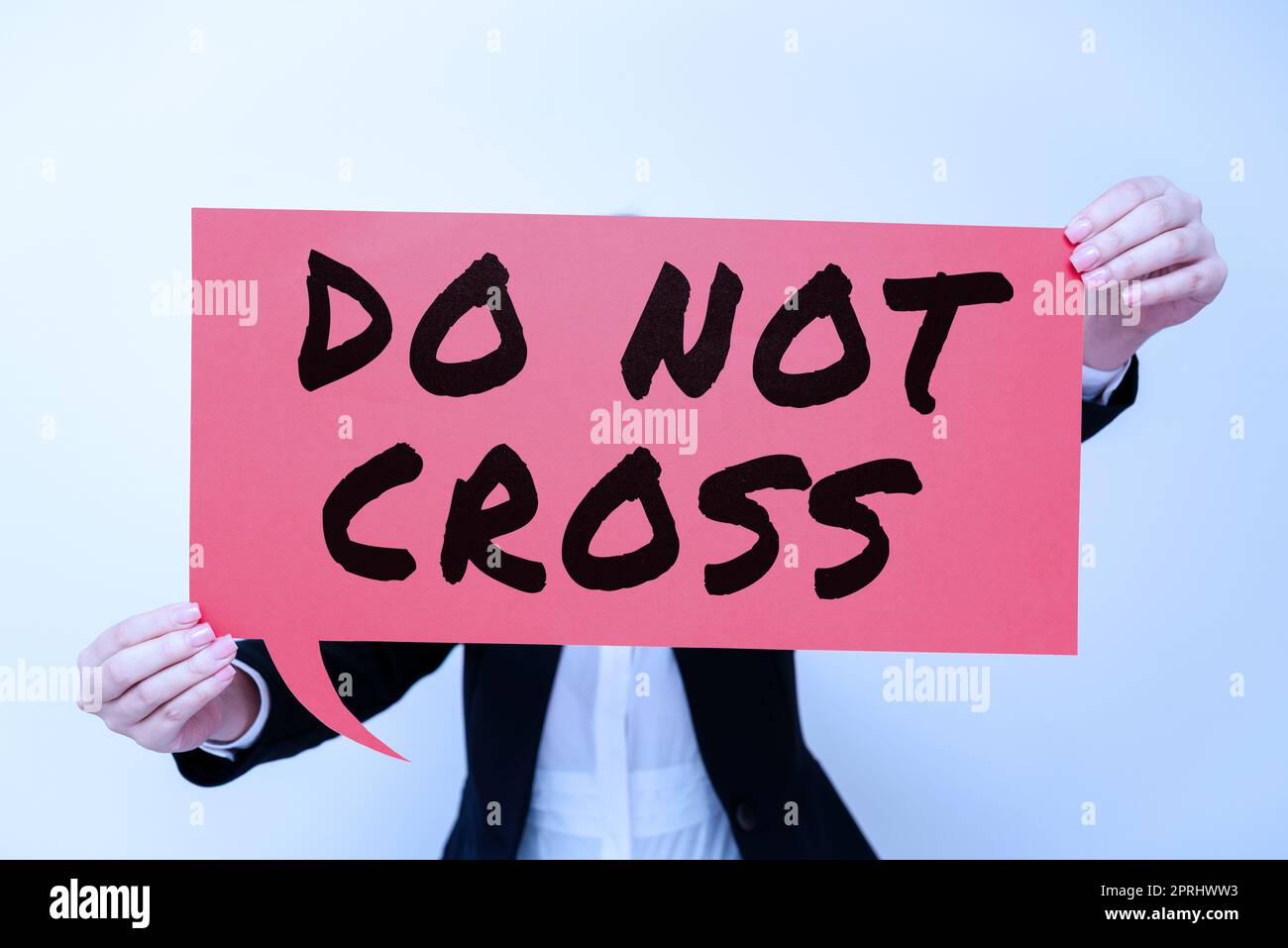 Sign displaying Do Not Cross. Conceptual photo Crossing is forbidden dangerous caution warning not to do it Stock Photo
