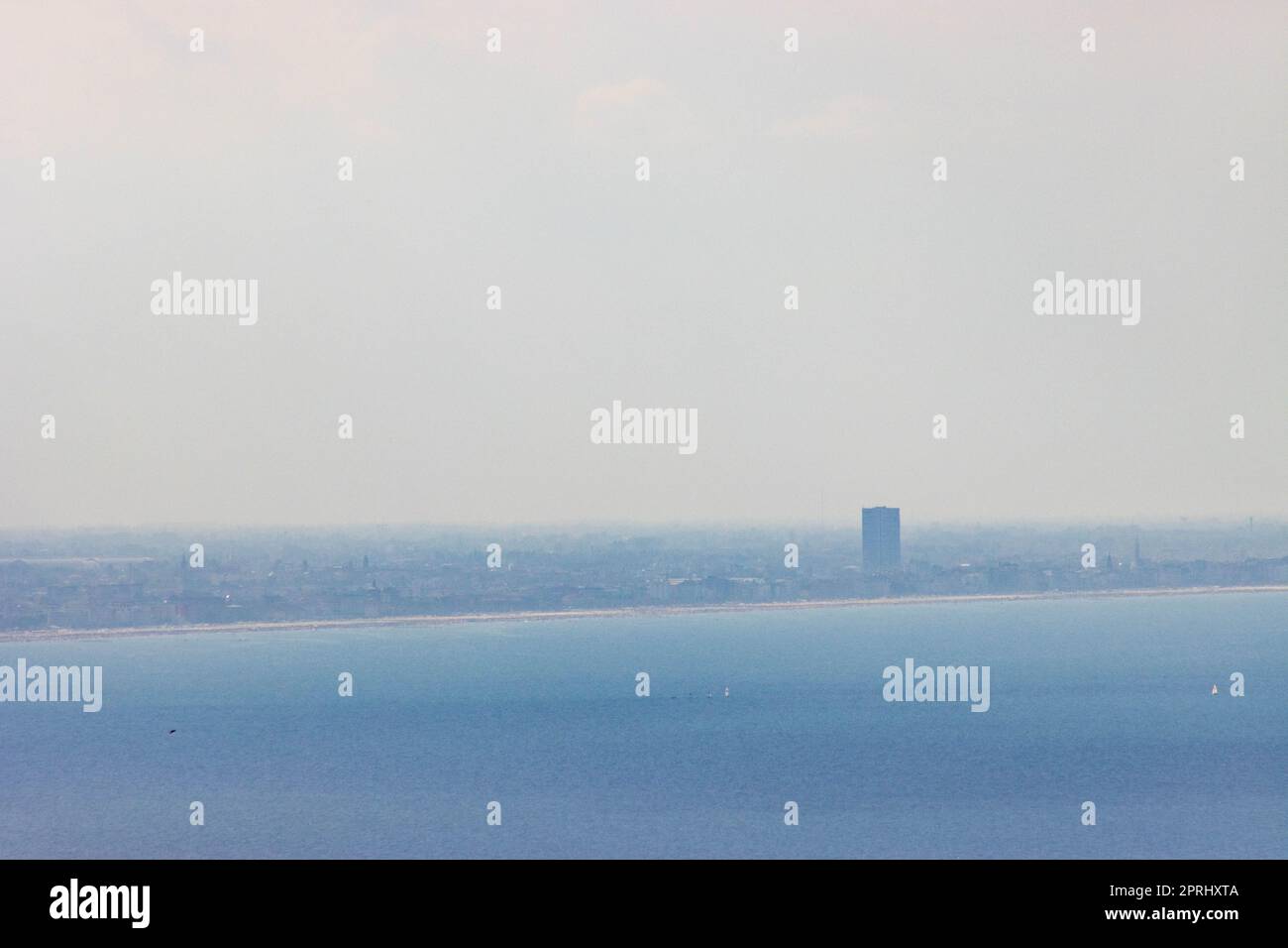 The coast of Rimini and its skyscraper, Italy Stock Photo - Alamy