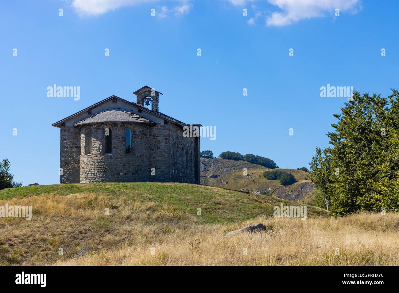 Hills around the Church of the Madonna dell'Orsaro, Parma, Italy Stock Photo