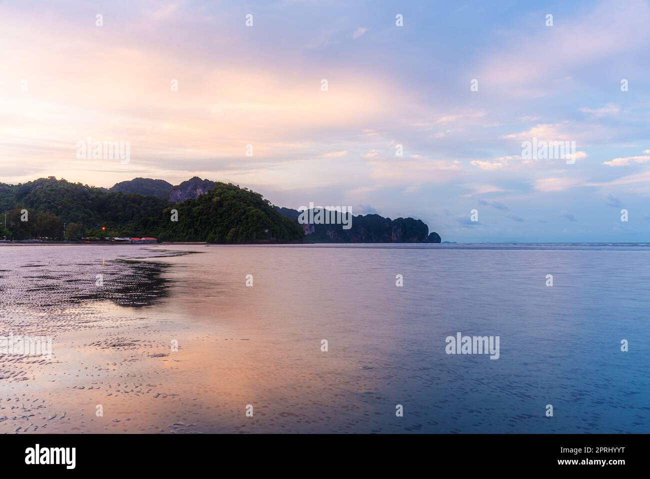Beach sunset or sunrise with colorful of cloud sky and sunlight Stock ...