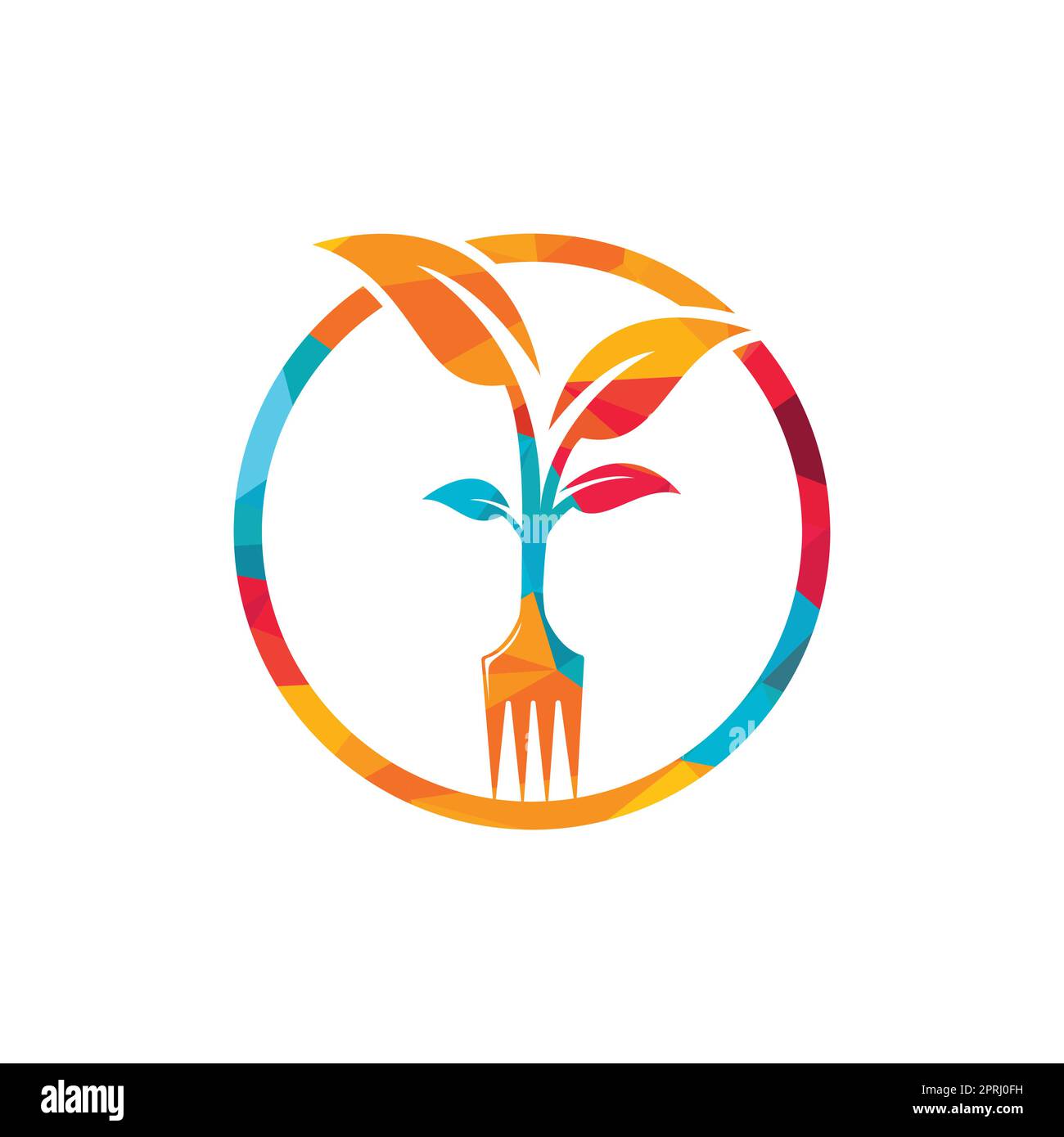 Fork tree vector logo design. Restaurant and farming logo concept Stock