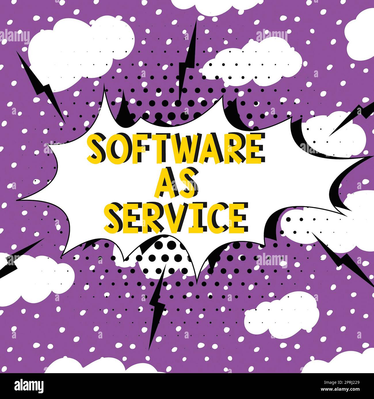 Sign displaying Software As Service. Concept meaning On Demand licensed on Subscription and centrally hosted Stock Photo