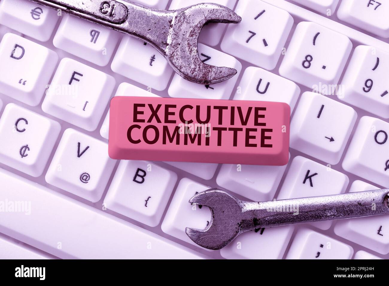 Conceptual caption Executive Committee. Word for Group of Directors appointed Has Authority in Decisions Stock Photo