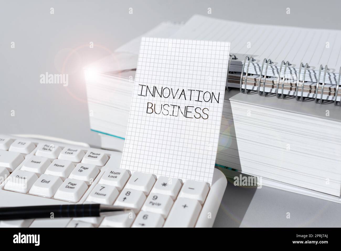 Writing displaying text Innovation Business. Business idea Introduce New Ideas Workflows Methodology Services Stock Photo