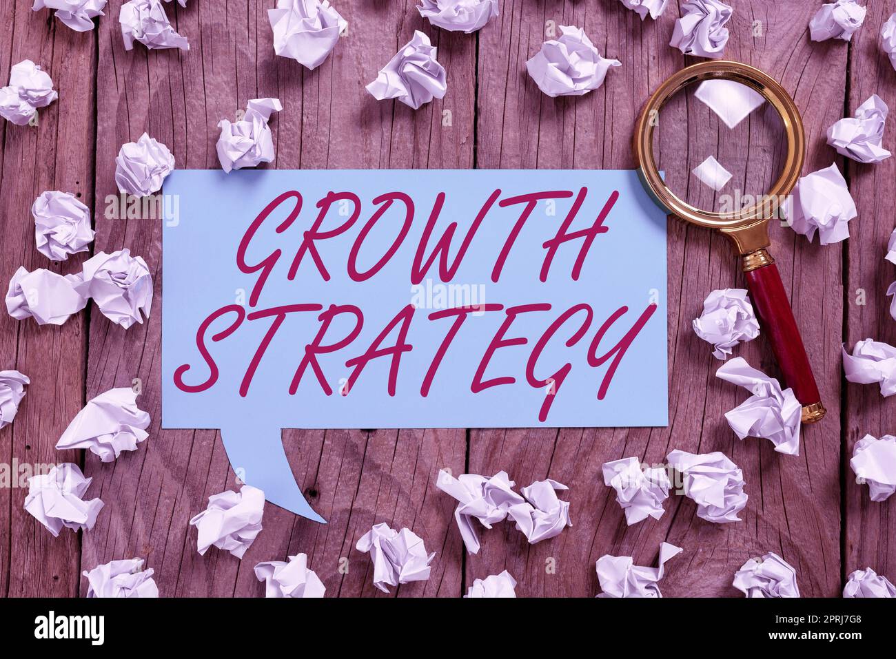 Text caption presenting Growth StrategyStrategy aimed at winning larger market share in short-term. Business concept Strategy aimed at winning larger market share in shortterm Stock Photo