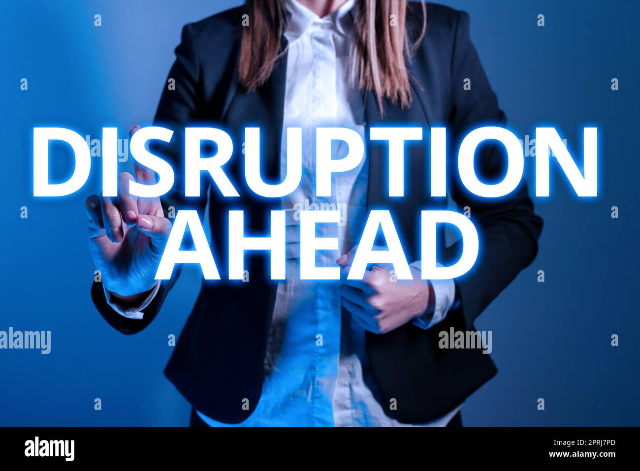 Text showing inspiration Disruption AheadTransformation that is caused ...