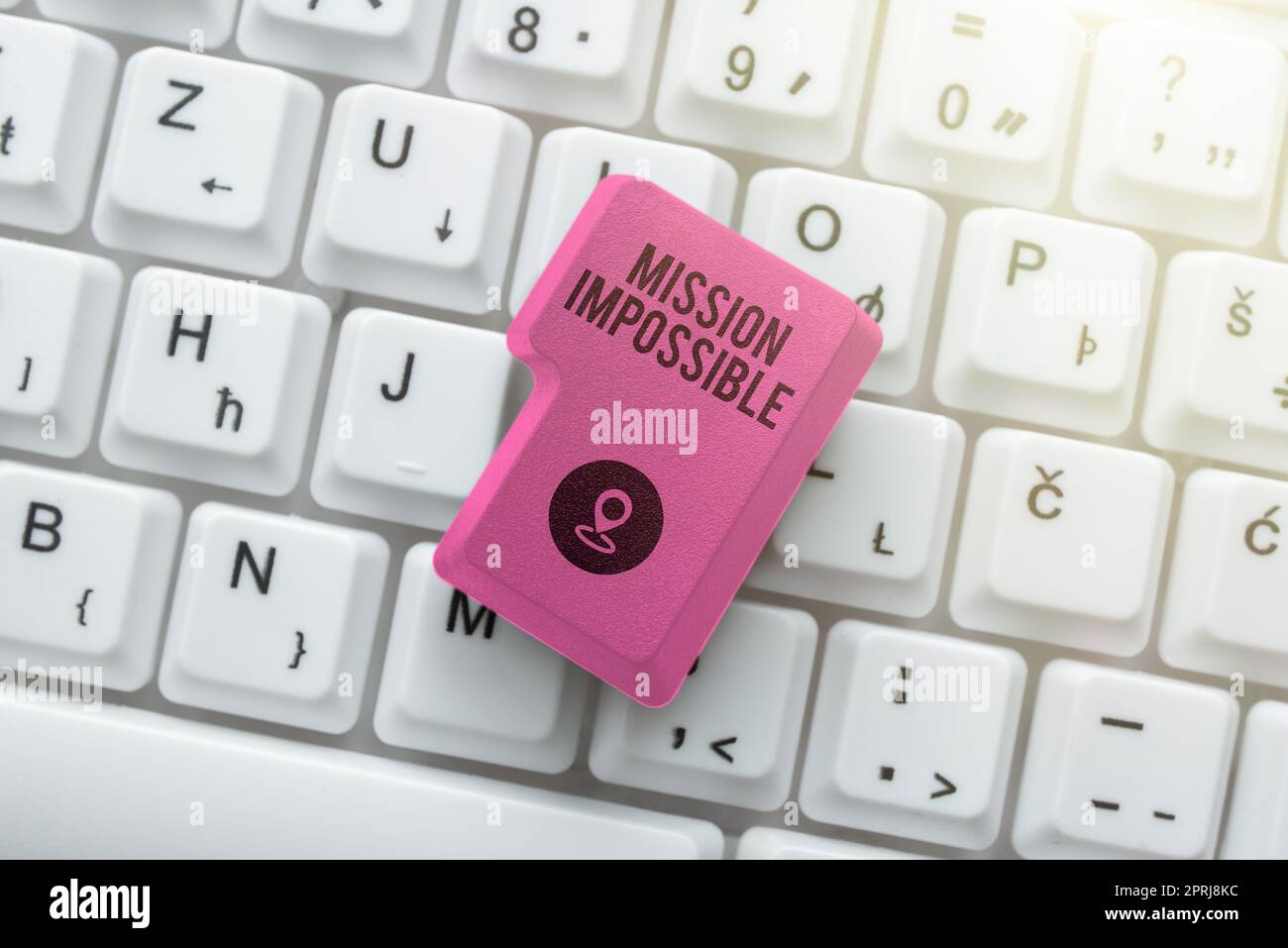 Hand writing sign Mission ImpossibleDifficult Dangerous Assignment ...