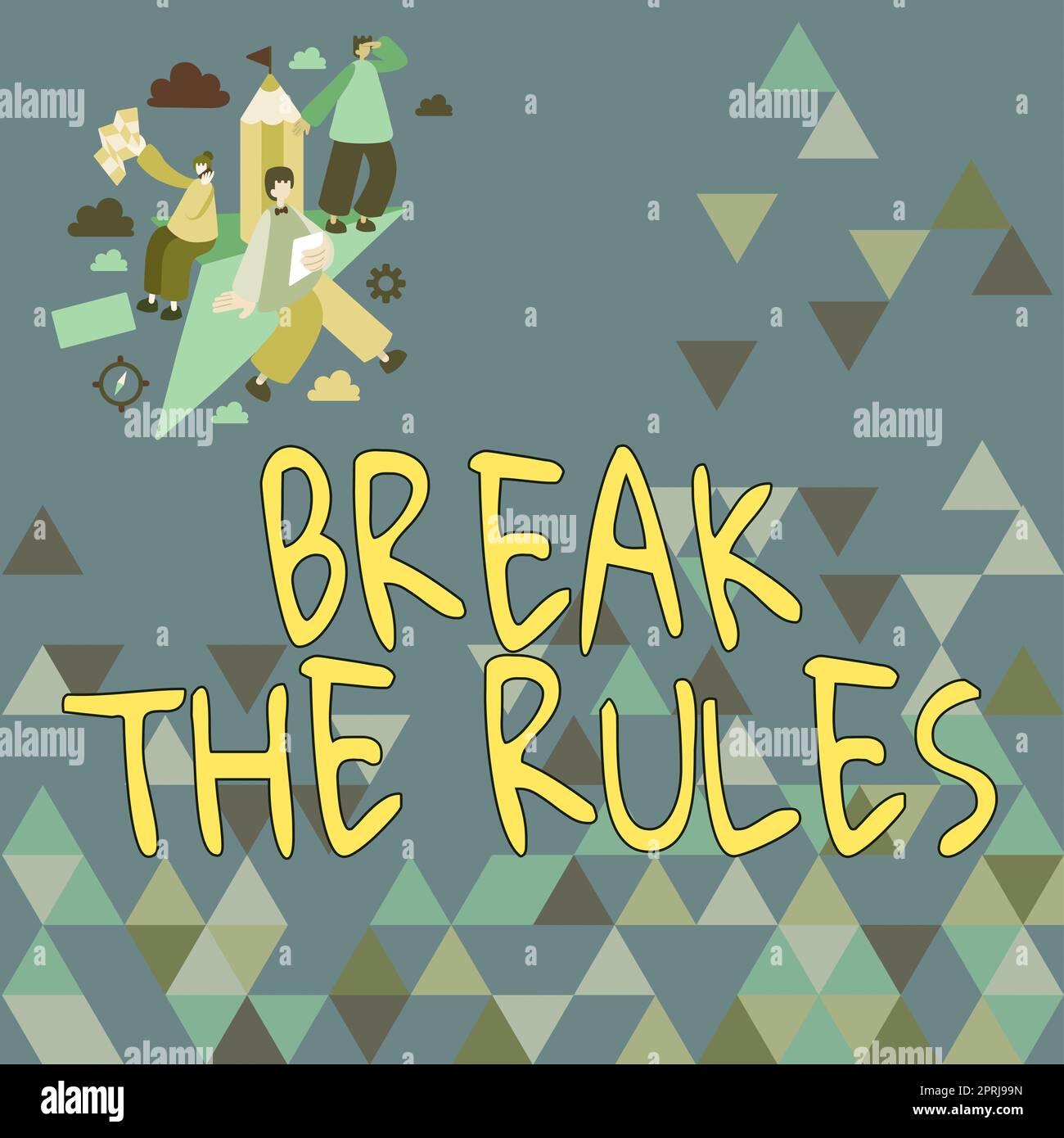 Text showing inspiration Break The RulesTo do something against formal rules and restrictions. Business concept To do something against formal rules and restrictions Stock Photo