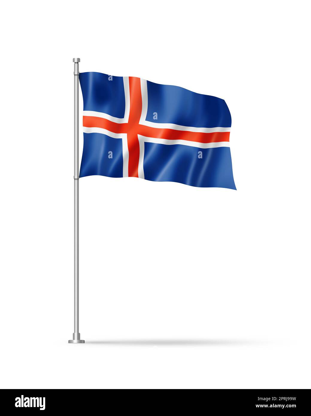 Iceland flag, 3D illustration, isolated on white Stock Photo - Alamy