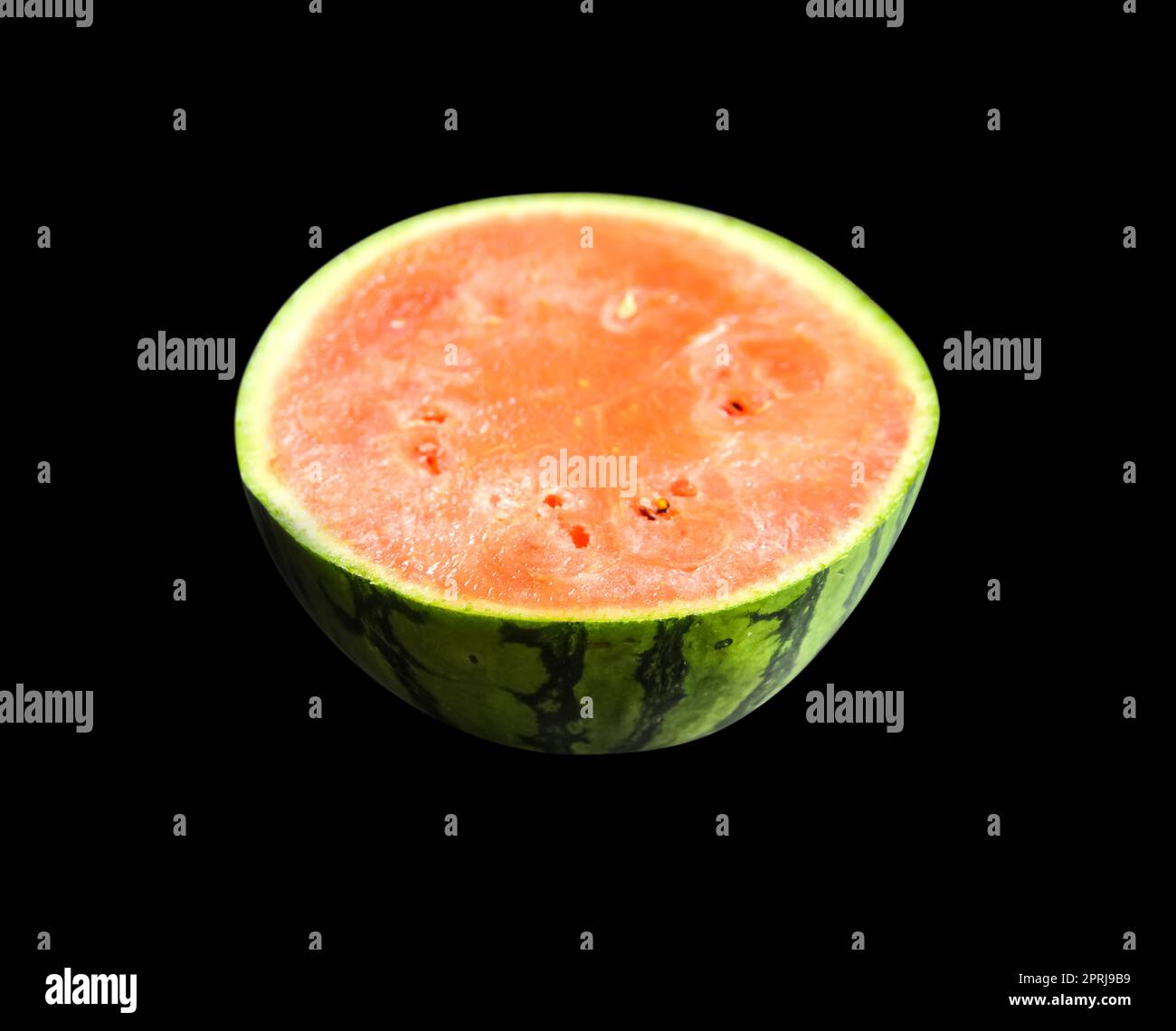 Watermelon slice isolated on black background Stock Photo