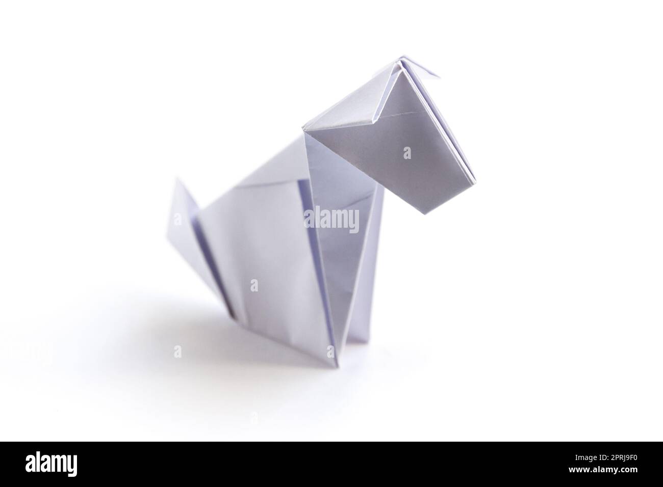 Paper dog origami isolated on a white background Stock Photo