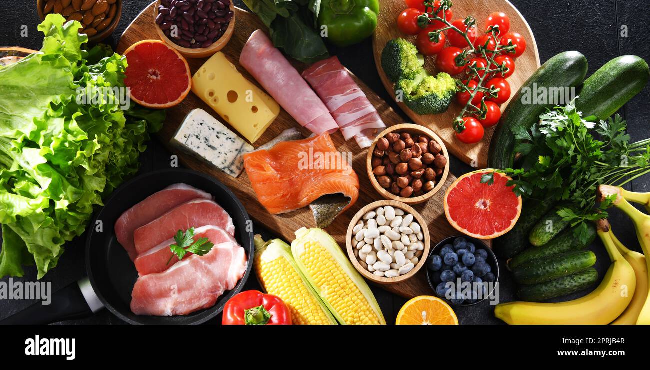Low-carbohydrate diet products recommended for weight loss Stock Photo