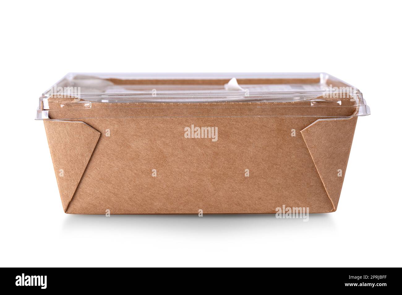 Brown paper food box isolated on white background with clipping path