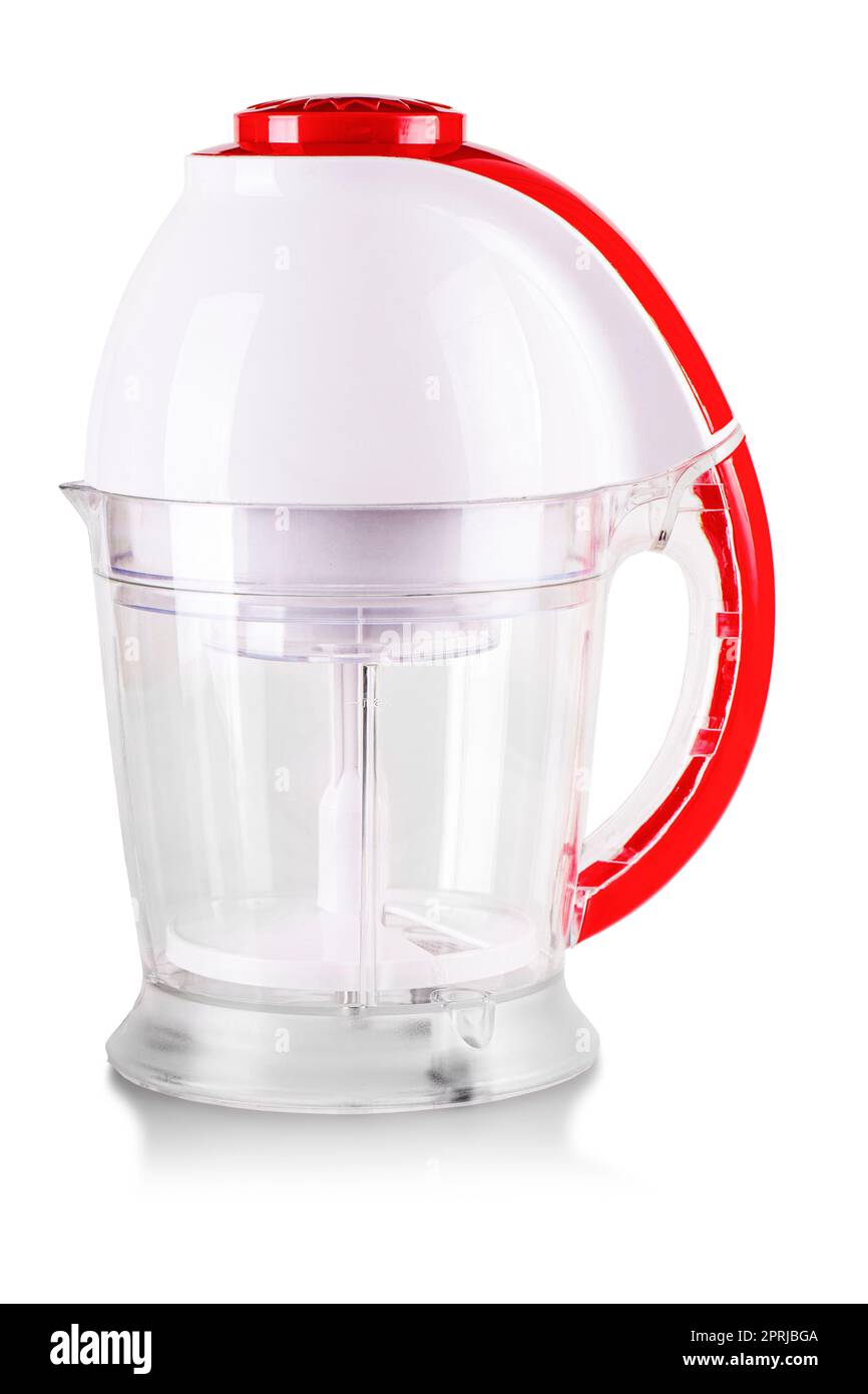 Red Electric Blender isolated on white with a clipping path. Stock Photo