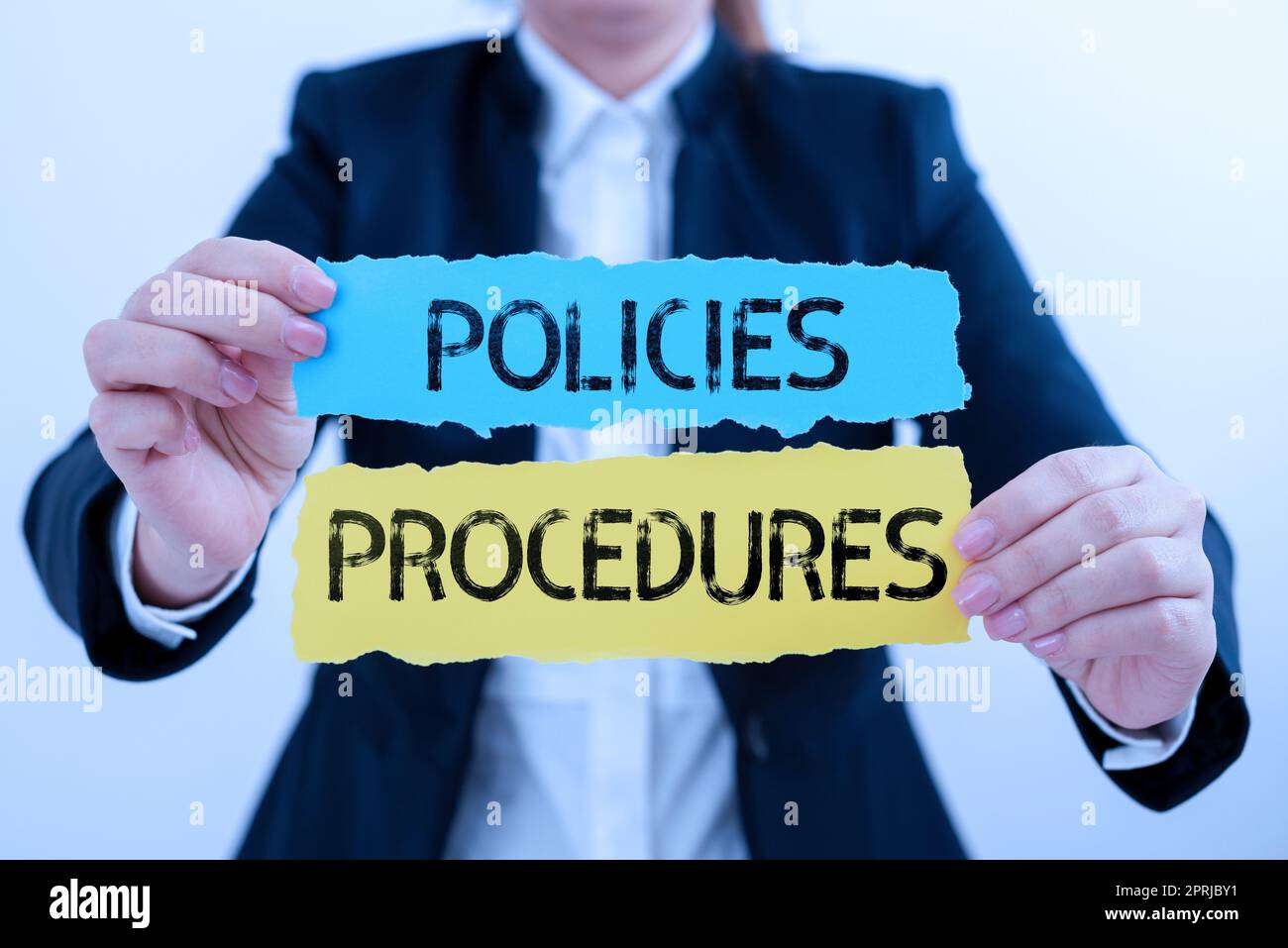 Conceptual caption Policies Procedures. Word for Influence Major Decisions and Actions Rules Guidelines Stock Photo