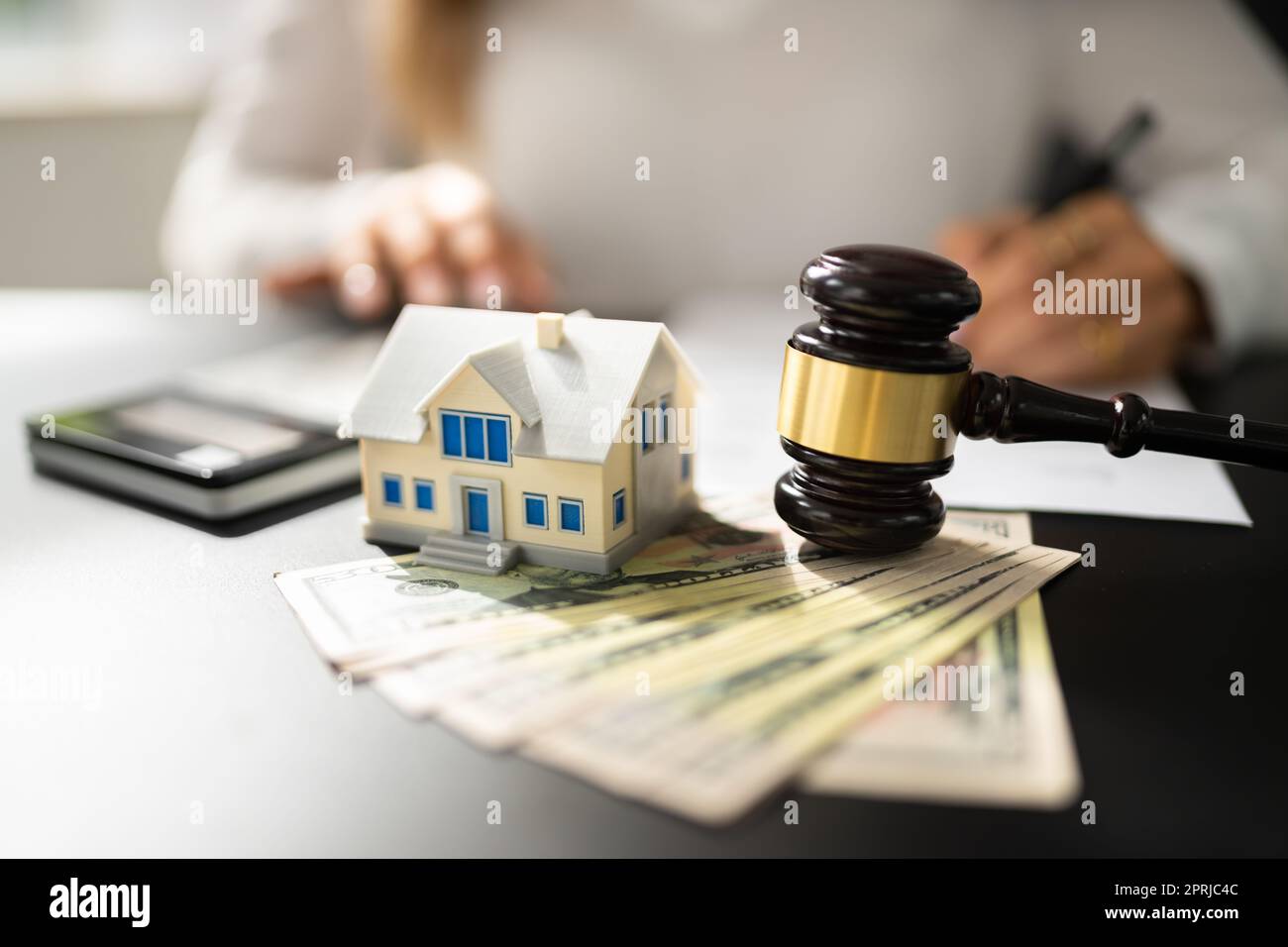 Foreclosed Property Eviction. House Expropriation Concept Stock Photo