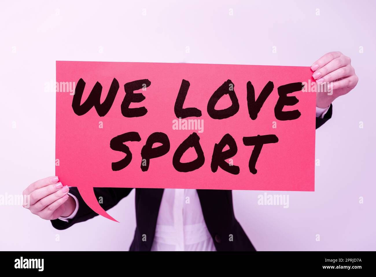 Hand writing sign We Love Sport. Business concept To like a lot