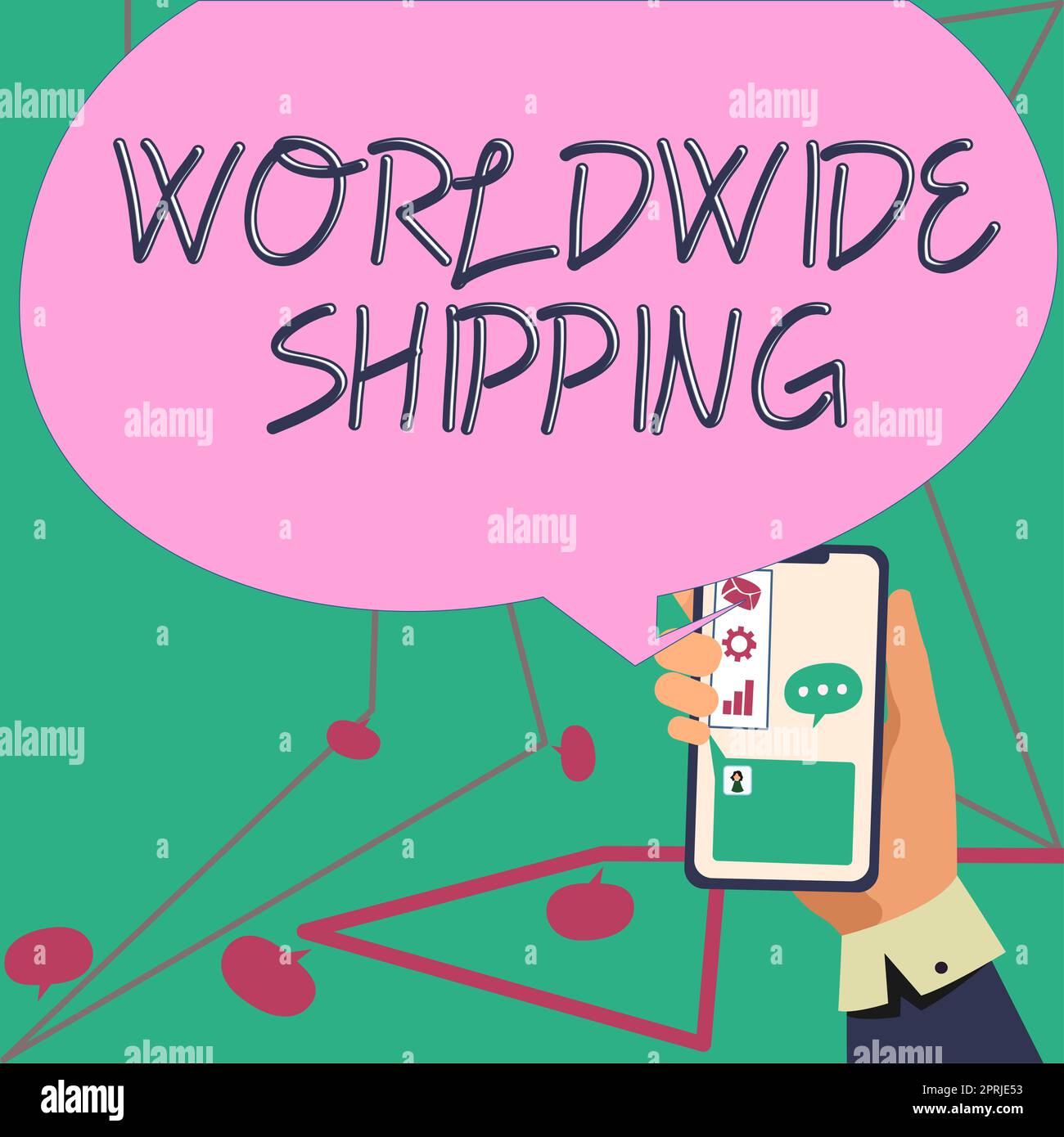 Conceptual display Worldwide ShippingSea Freight Delivery of Goods