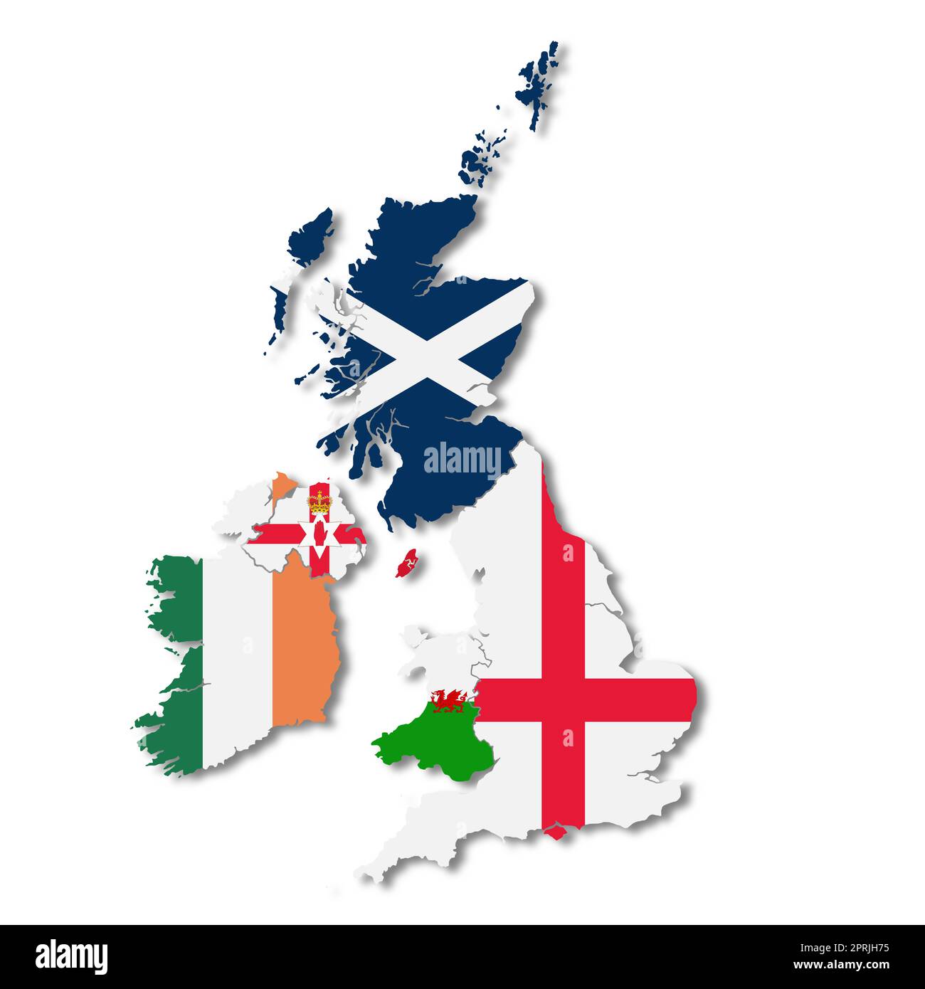 UK British Isles Flag Map On White Background 3d Illustration With what-time-is-it-in-the-uk-right-now-london-the-right-answer-2022