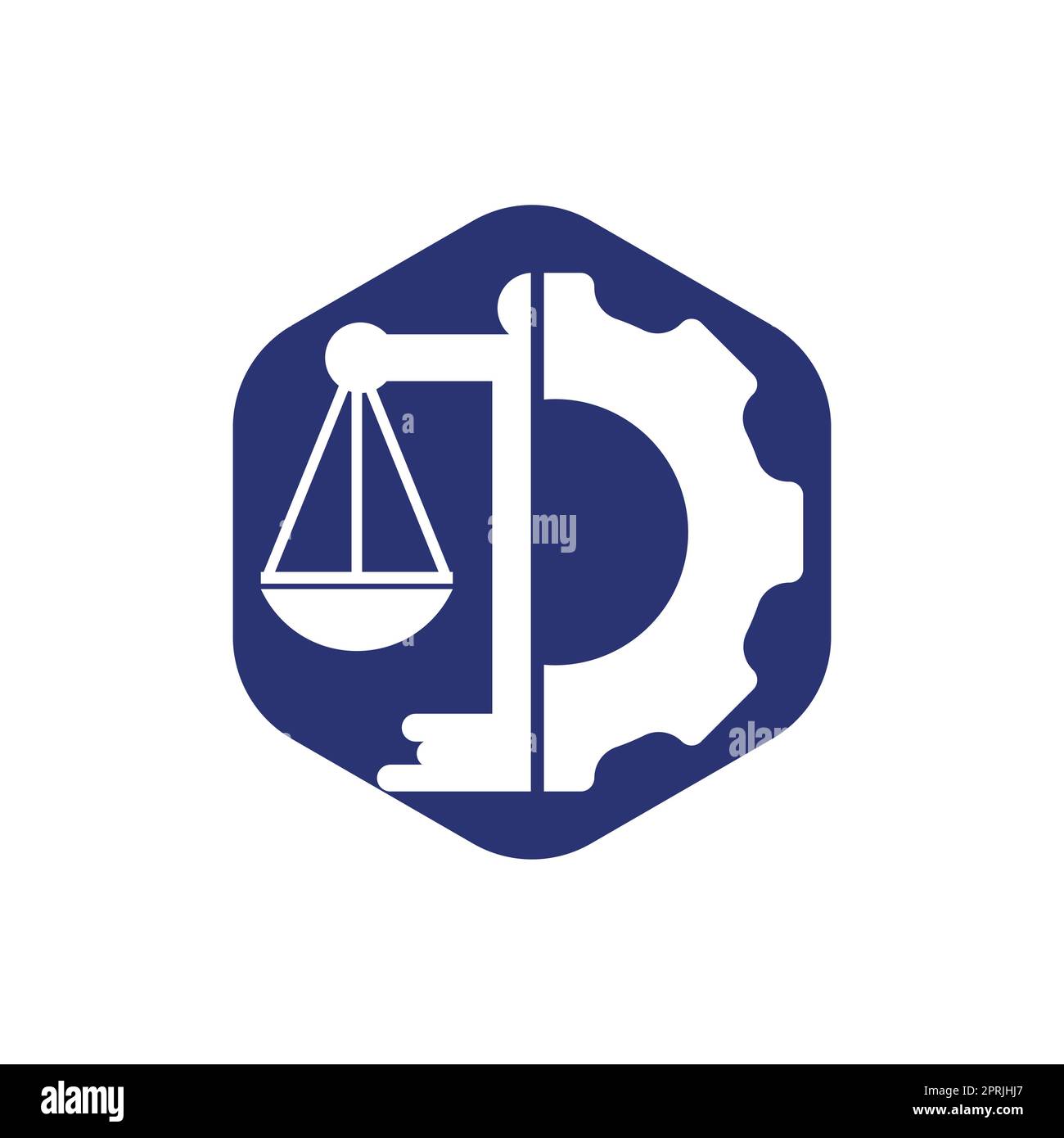 Industrial law firm vector logo design concept. Law firm with gear logo