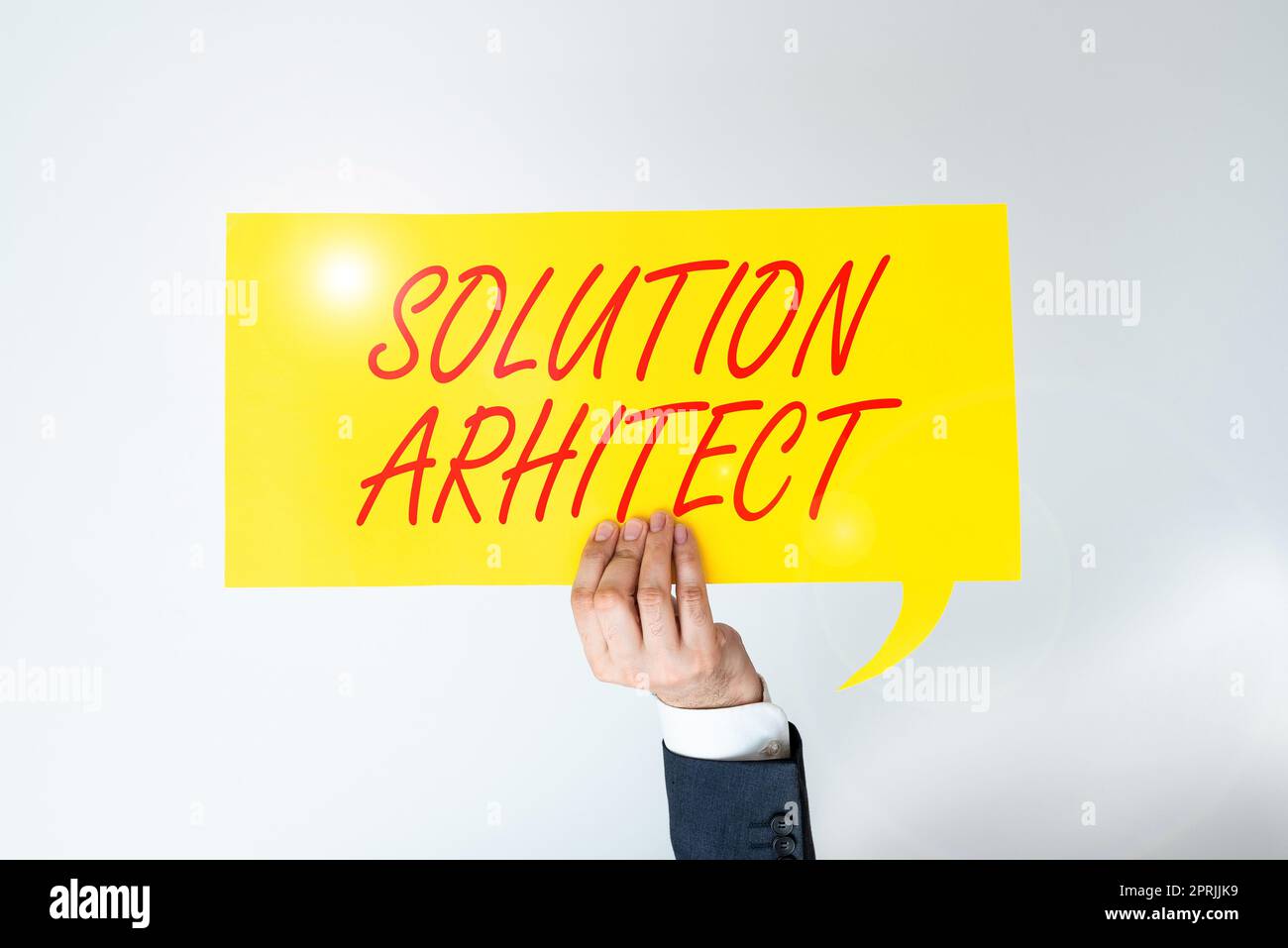 Hand writing sign Solution ArhitectDesign applications or services ...