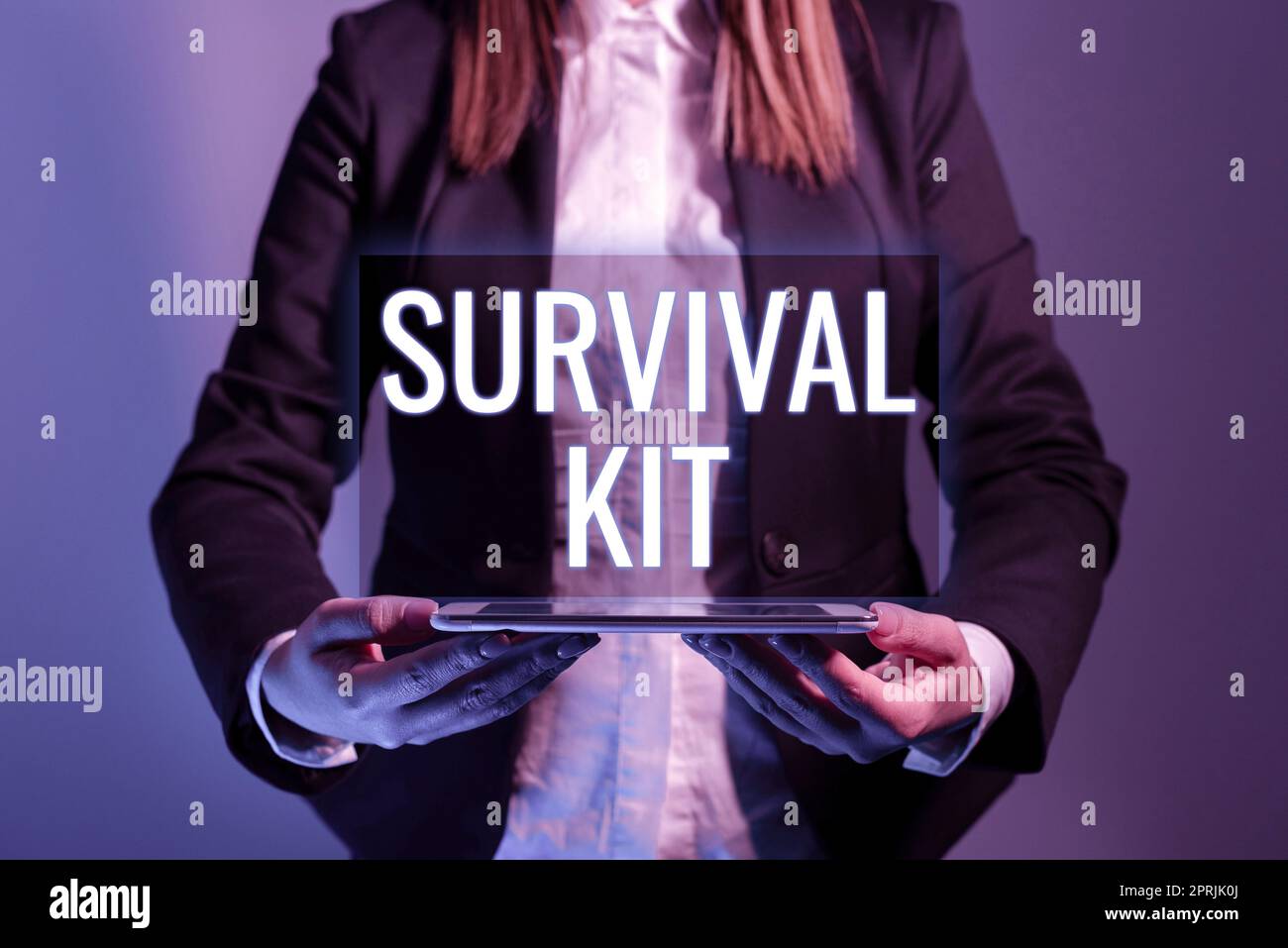 Handwriting text Survival Kit, Concept meaning Emergency Equipment