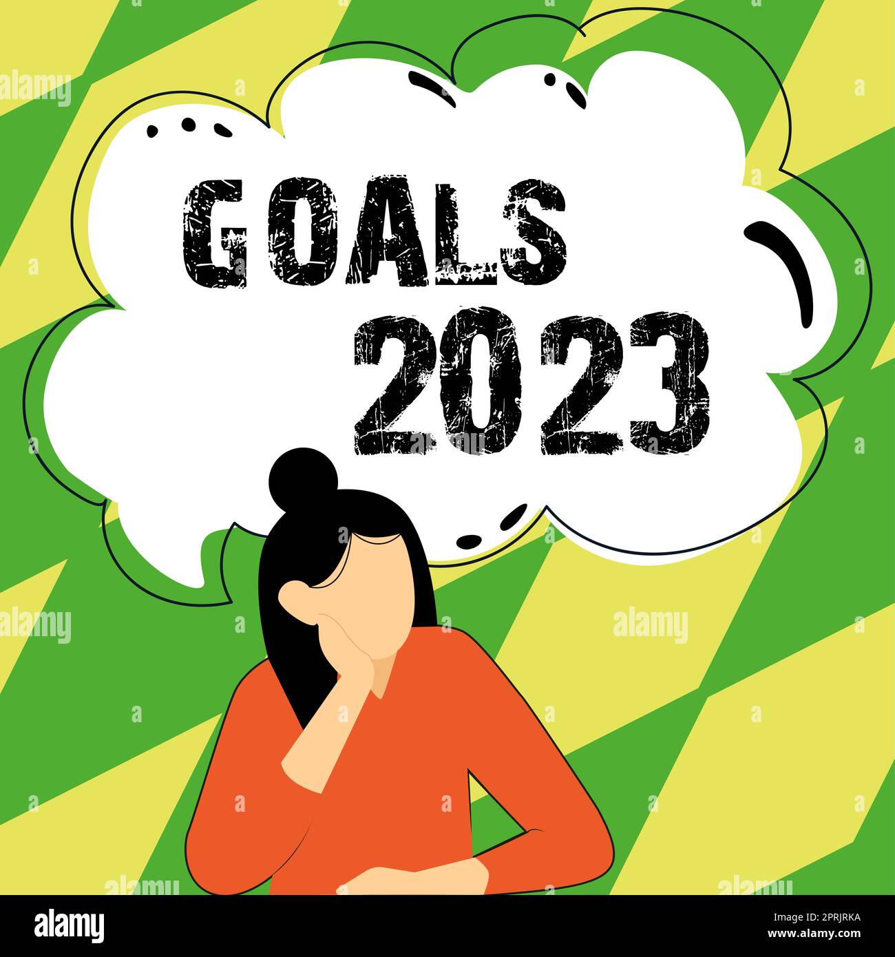 Hand writing sign Goals 2023, Word Written on identifying something you