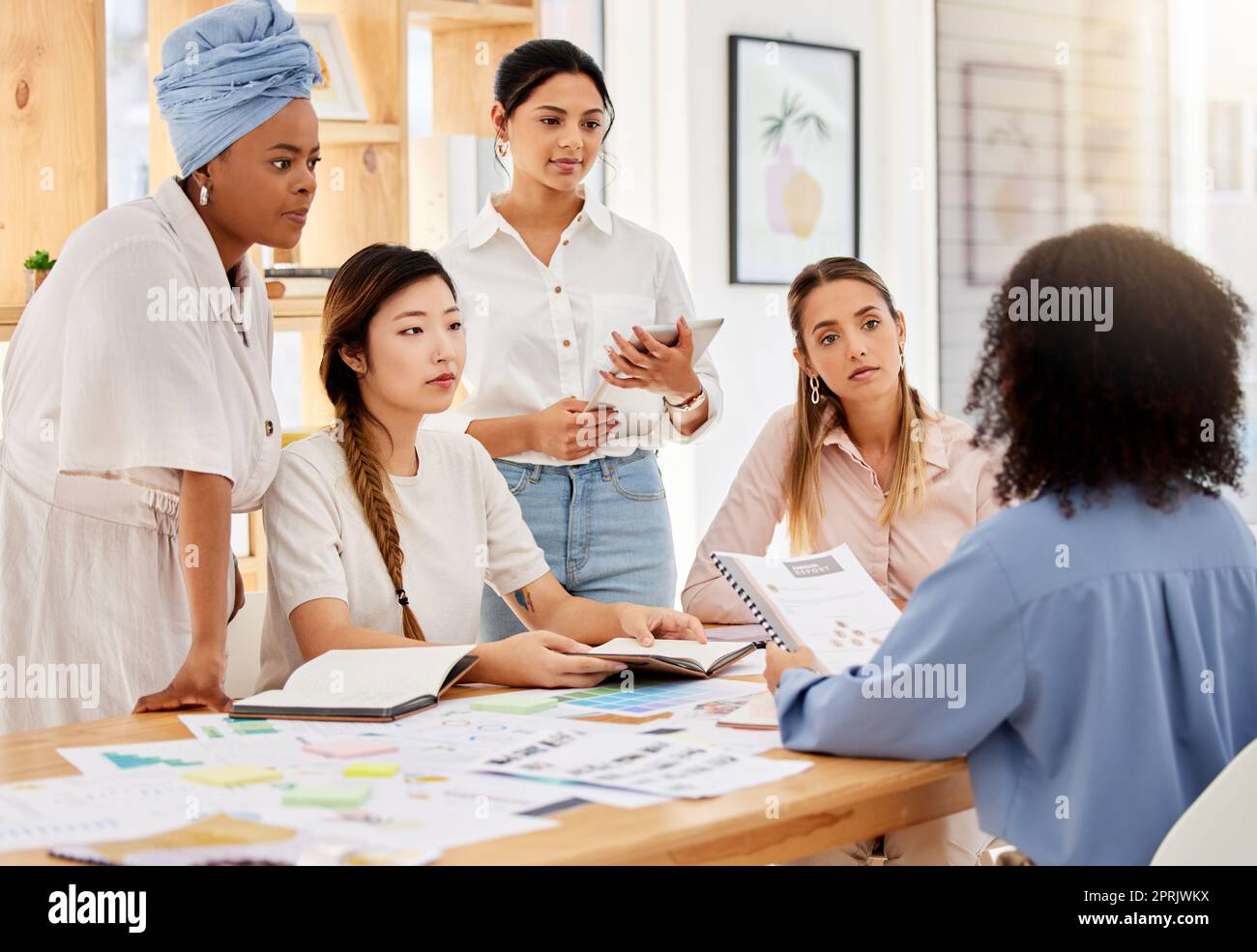 Leadership, collaboration and teamwork with business woman in ...