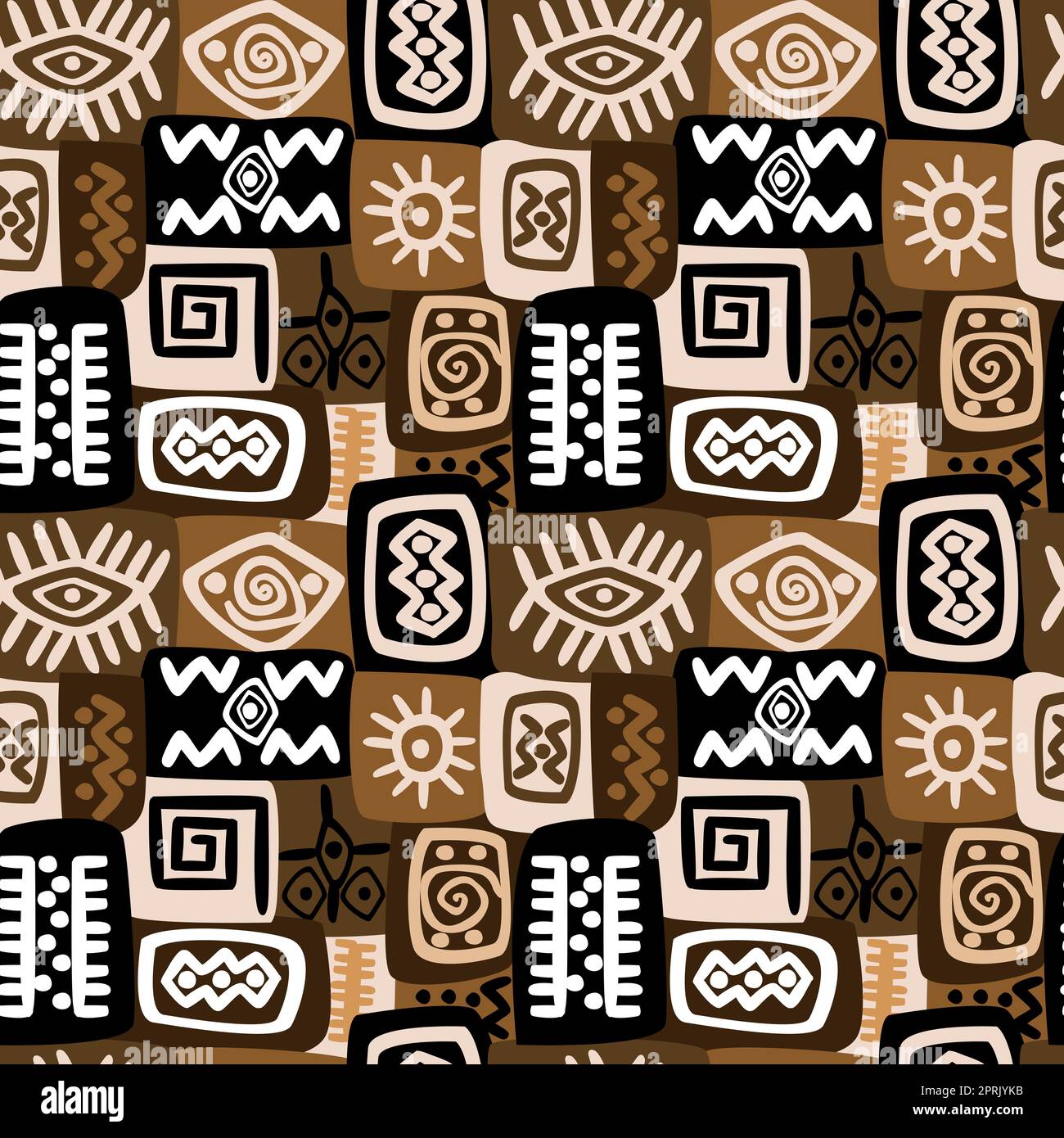 Ethnic motifs and symbols seamless pattern Stock Photo - Alamy