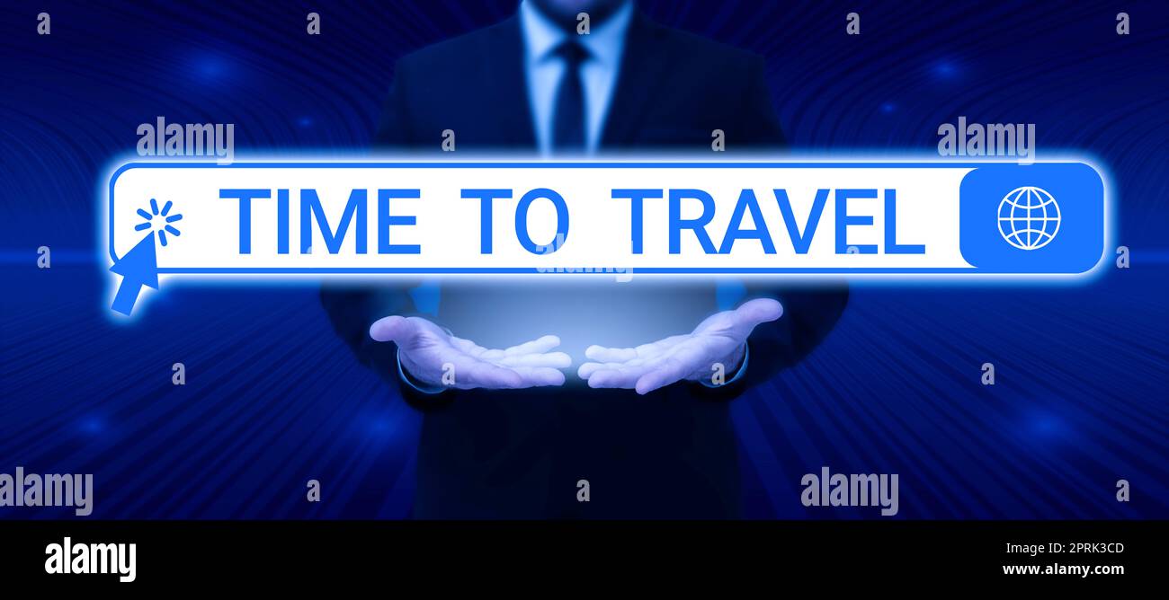 Writing displaying text time to travelmoving or going from one place to